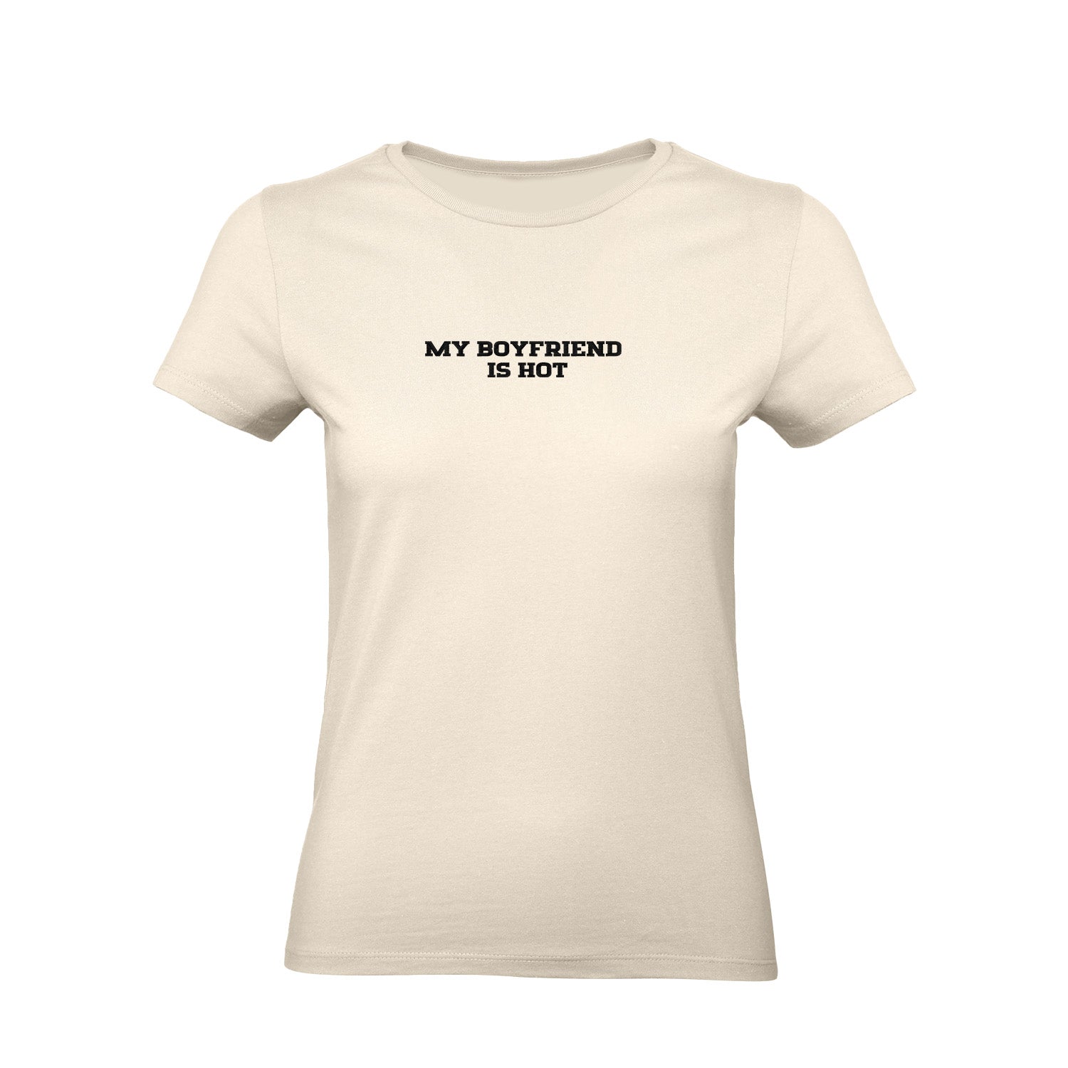 Koszulka z haftem "MY BOYFRIEND IS HOT" – unisex, damski, oversize Haft z radości - nadruki i haft na odzieży Warszawa