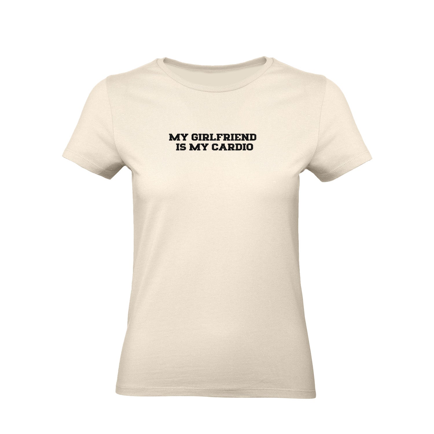 Koszulka z haftem "MY GIRLFRIEND IS MY CARDIO" – romantyczna, zabawna i trwała Haft z radości - nadruki i haft na odzieży Warszawa