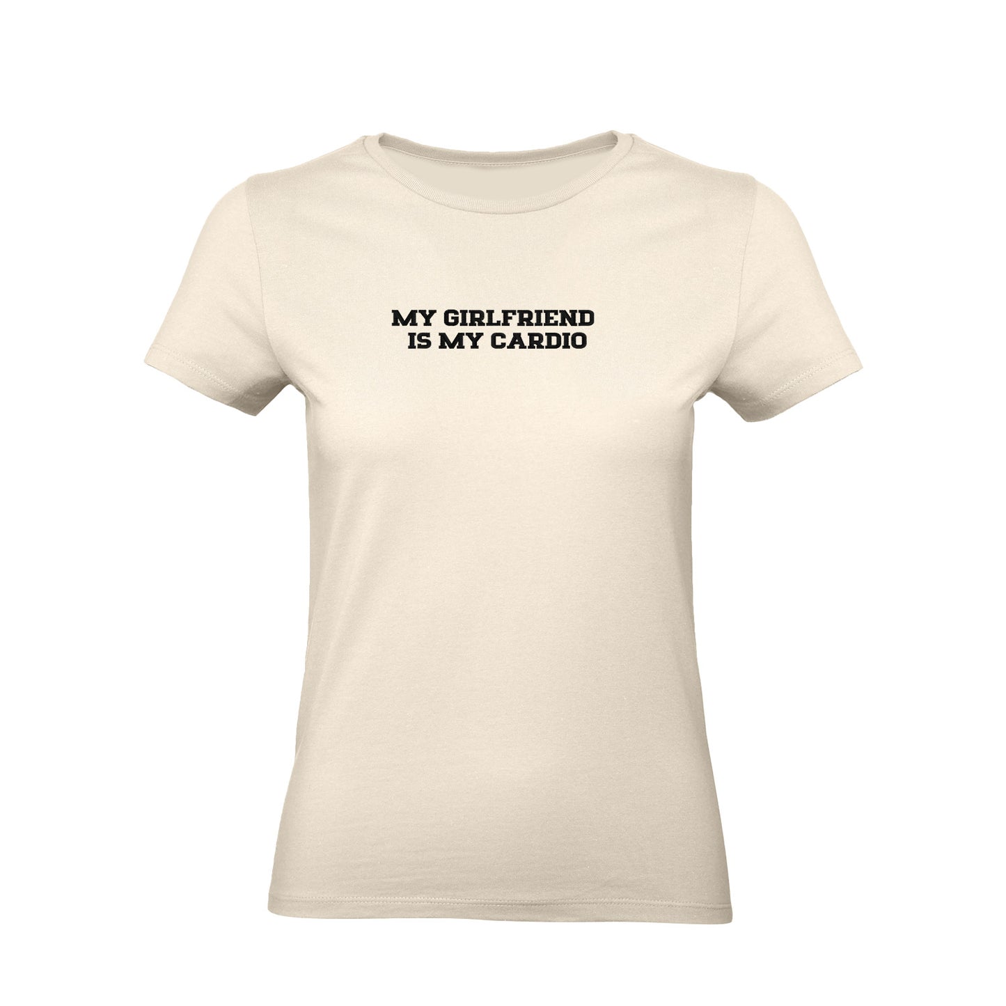 Koszulka z haftem "MY GIRLFRIEND IS MY CARDIO" – romantyczna, zabawna i trwała Haft z radości - nadruki i haft na odzieży Warszawa
