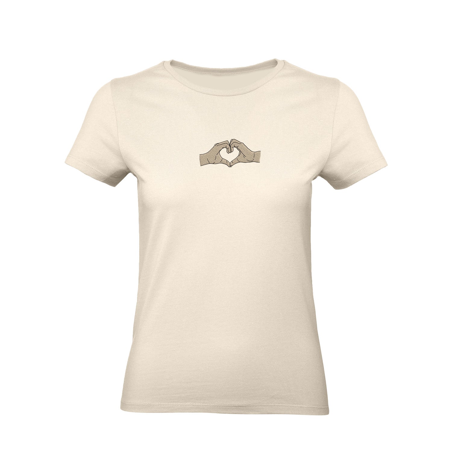 Koszulka z Haftem „Serce z dłoni” – symbol bliskości Haft z radości - nadruki i haft na odzieży Warszawa