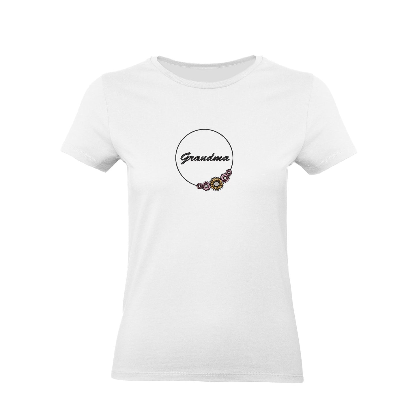 Koszulka Grandma Flower – haftowany motyw z kwiatami dla Babci Haft z radości - nadruki i haft na odzieży Warszawa
