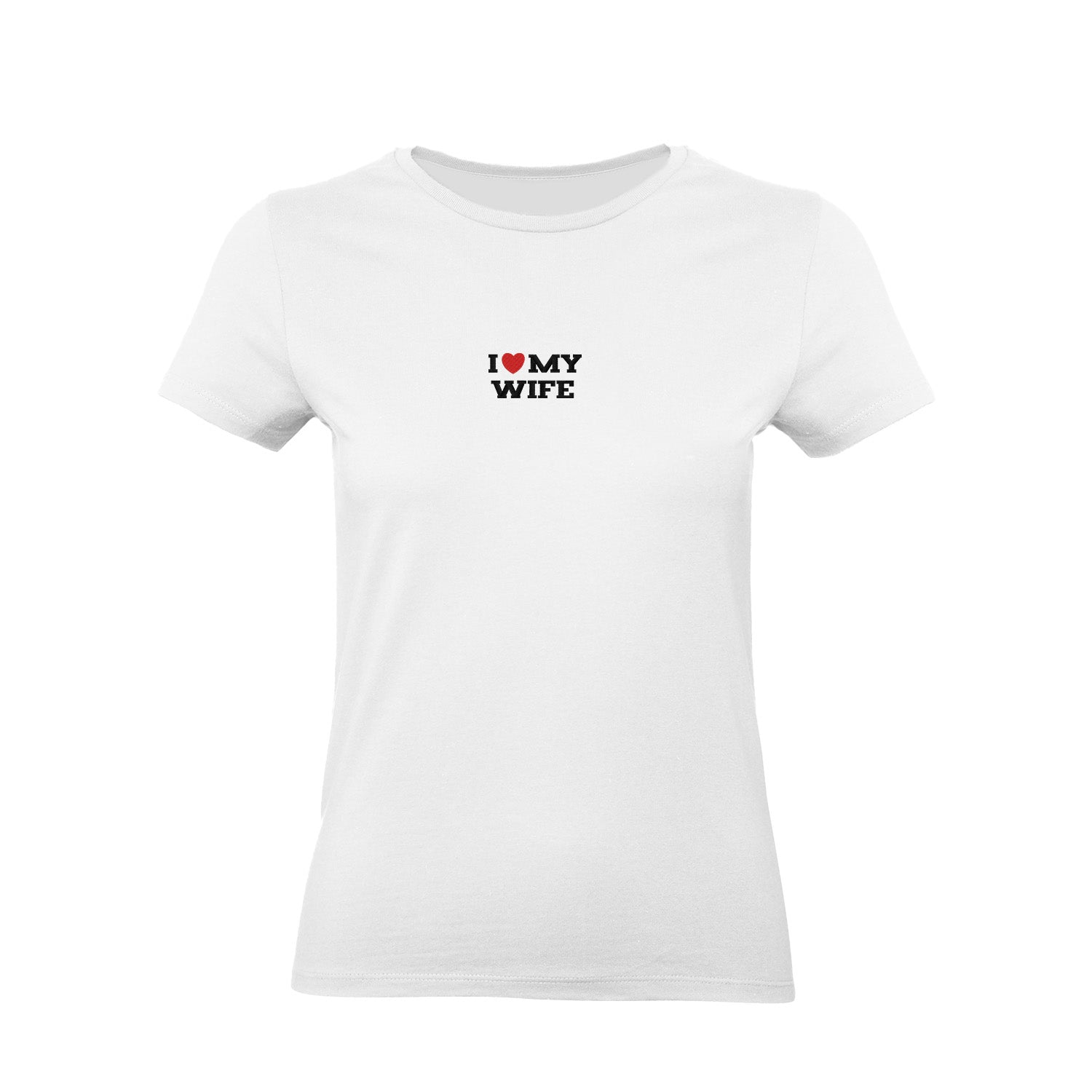 Koszulka I LOVE MY WIFE z haftem – unisex, damska lub oversize Haft z radości - nadruki i haft na odzieży Warszawa