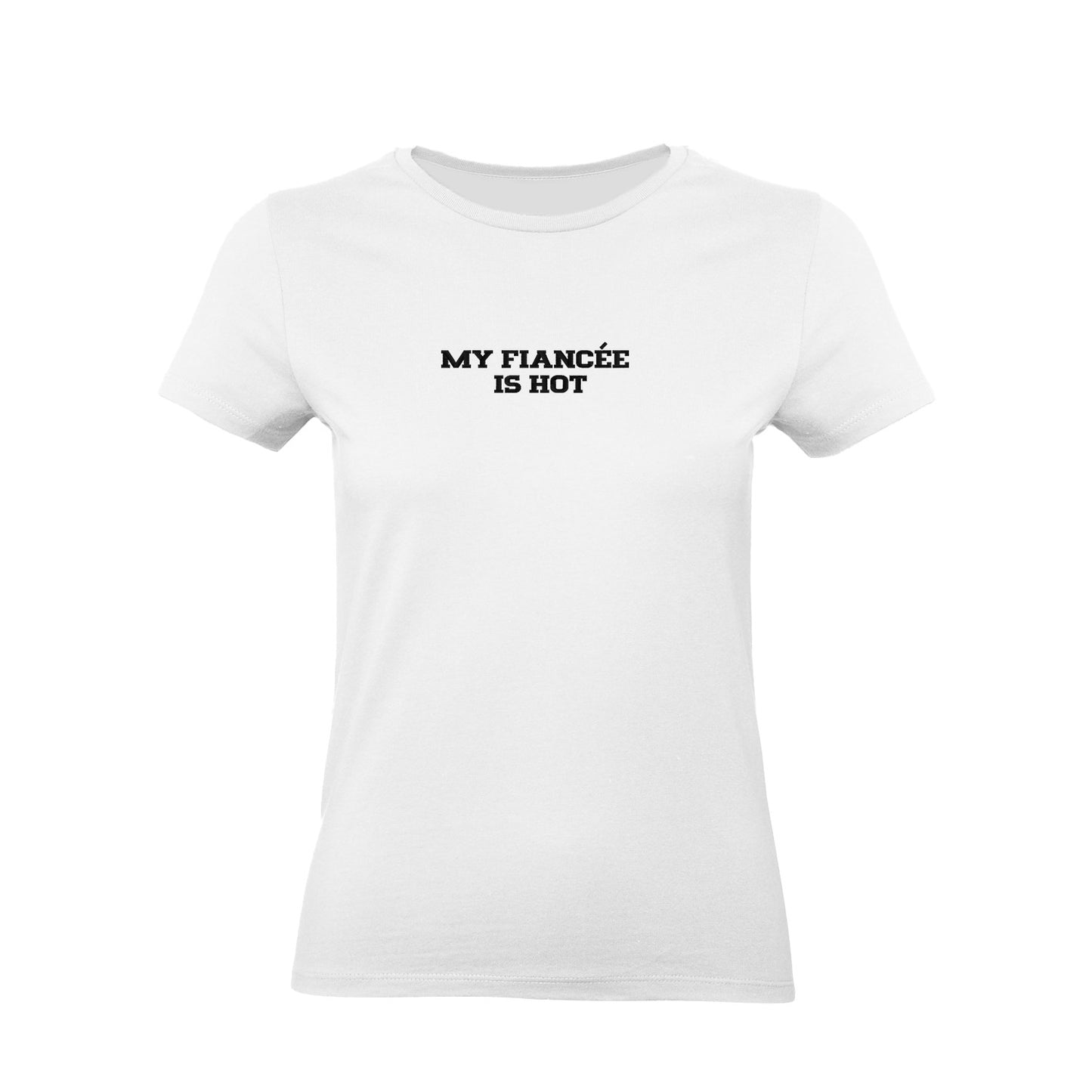 Koszulka z haftem "MY FIANCÉE IS HOT" – unisex, damska, oversize Haft z radości - nadruki i haft na odzieży Warszawa