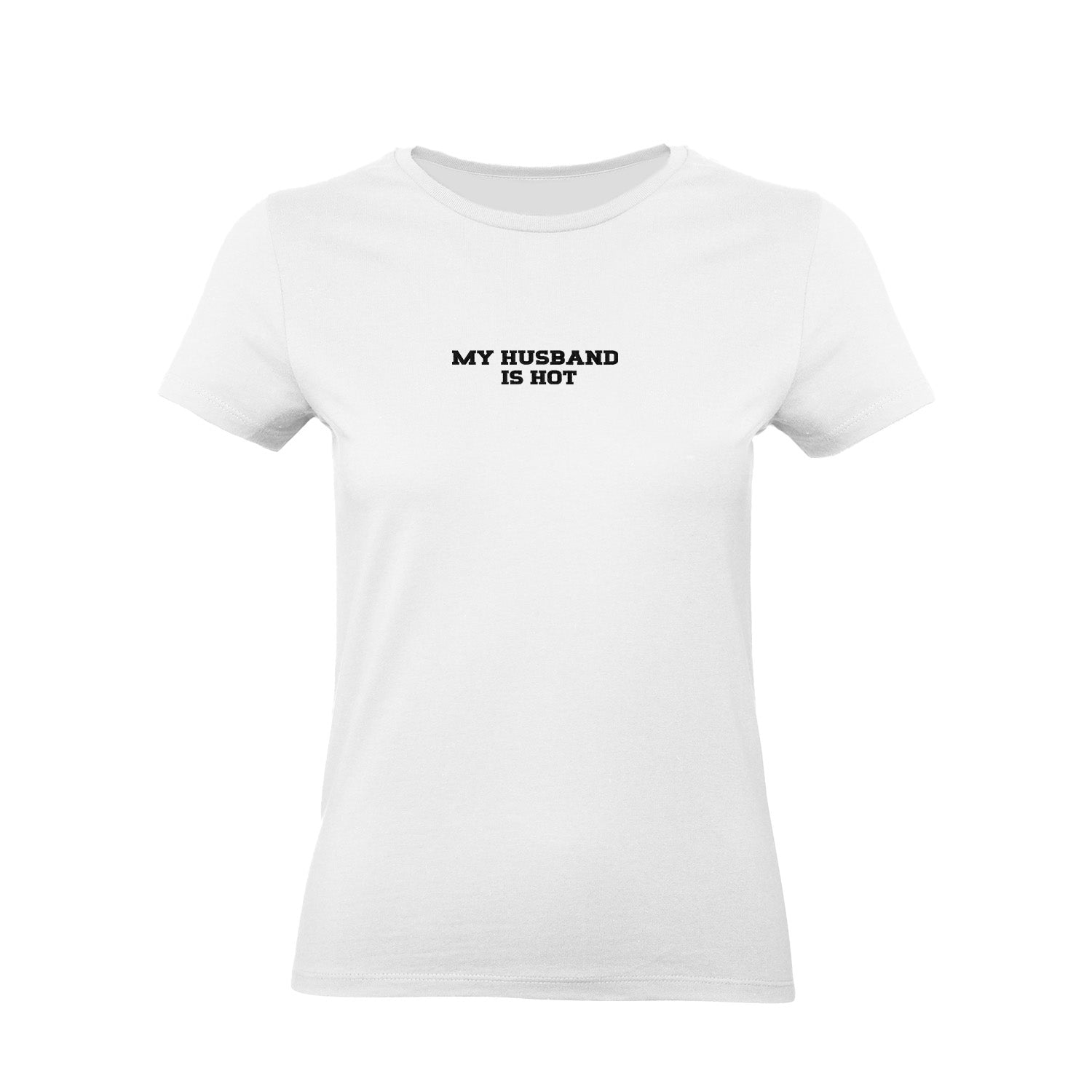 Koszulka z haftem "MY HUSBAND IS HOT" – unisex, damska, oversize Haft z radości - nadruki i haft na odzieży Warszawa