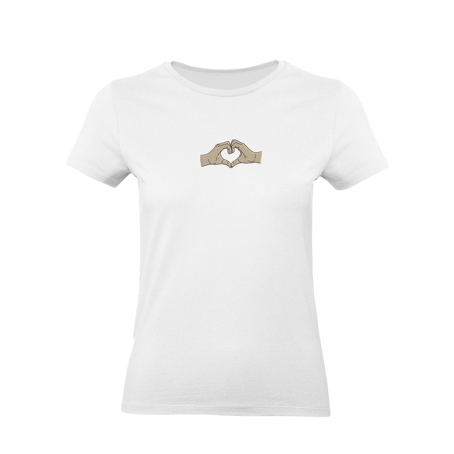 Koszulka z Haftem „Serce z dłoni” – symbol bliskości Haft z radości - nadruki i haft na odzieży Warszawa