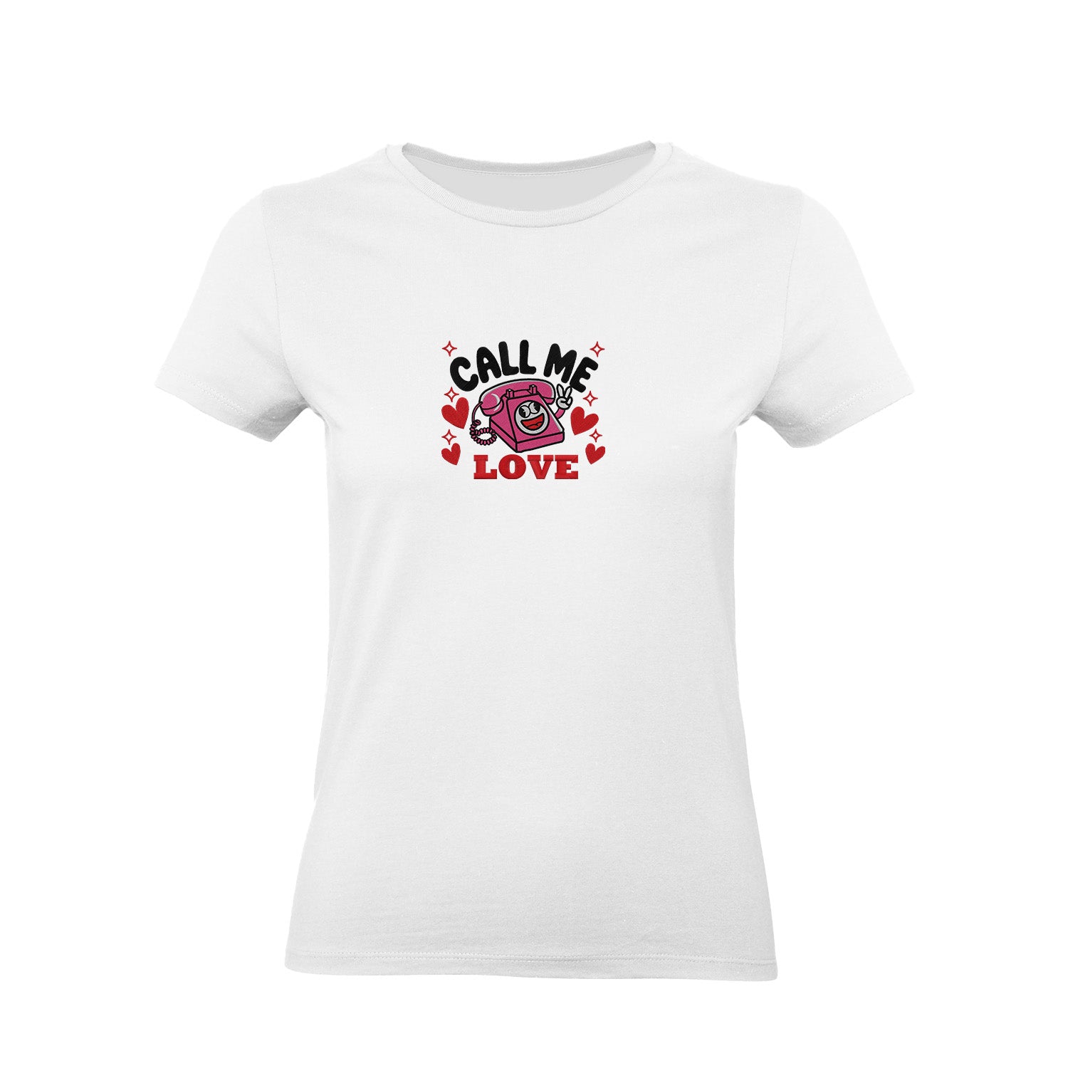 Koszulka z Haftem „Call Me Love” – delikatne przesłanie Haft z radości - nadruki i haft na odzieży Warszawa