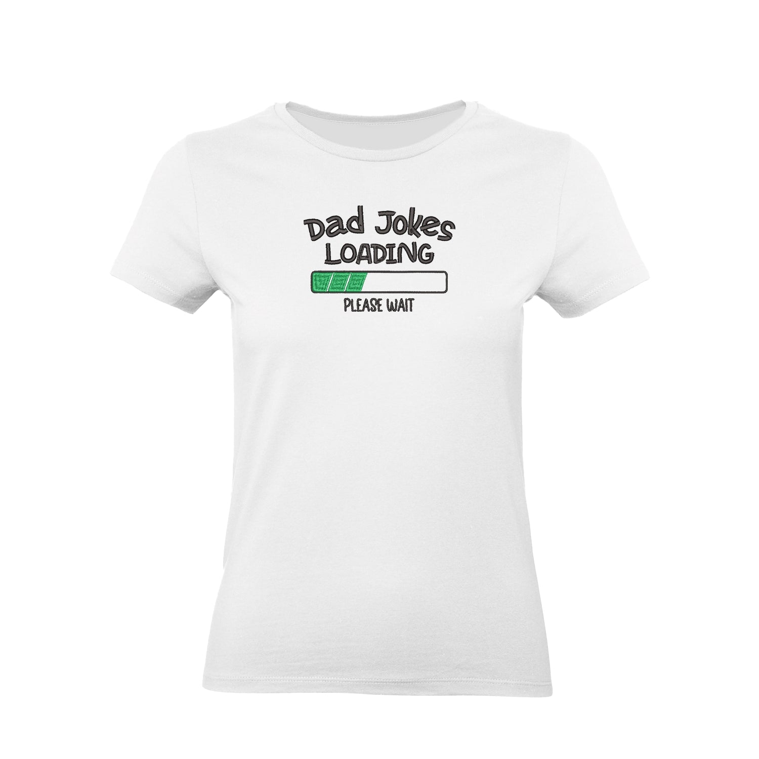 Koszulka „Dad Jokes Loading” z haftem – zabawny prezent dla taty, unisex, damska, oversize Haft z radości - nadruki i haft na odzieży Warszawa