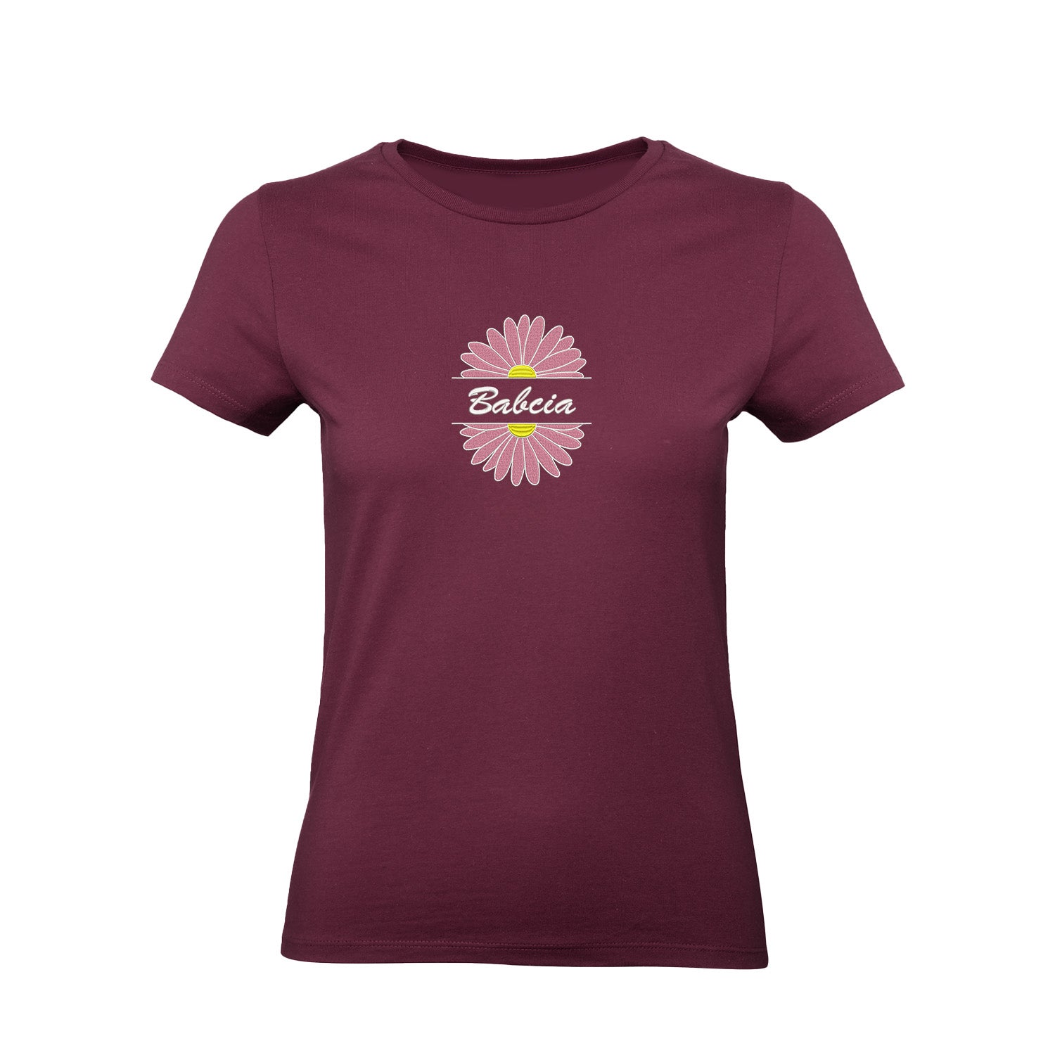 Babcia – koszulka z haftem stokrotki dla Babci Haft z radości - nadruki i haft na odzieży Warszawa