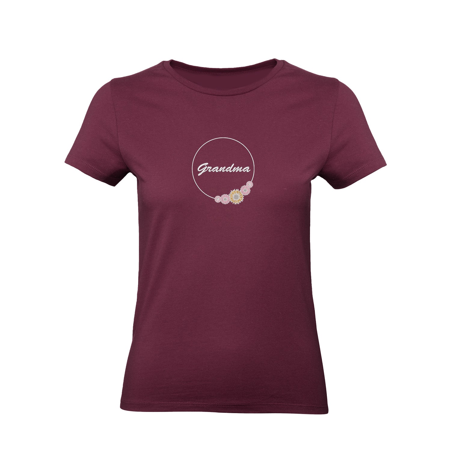 Koszulka Grandma Flower – haftowany motyw z kwiatami dla Babci Haft z radości - nadruki i haft na odzieży Warszawa