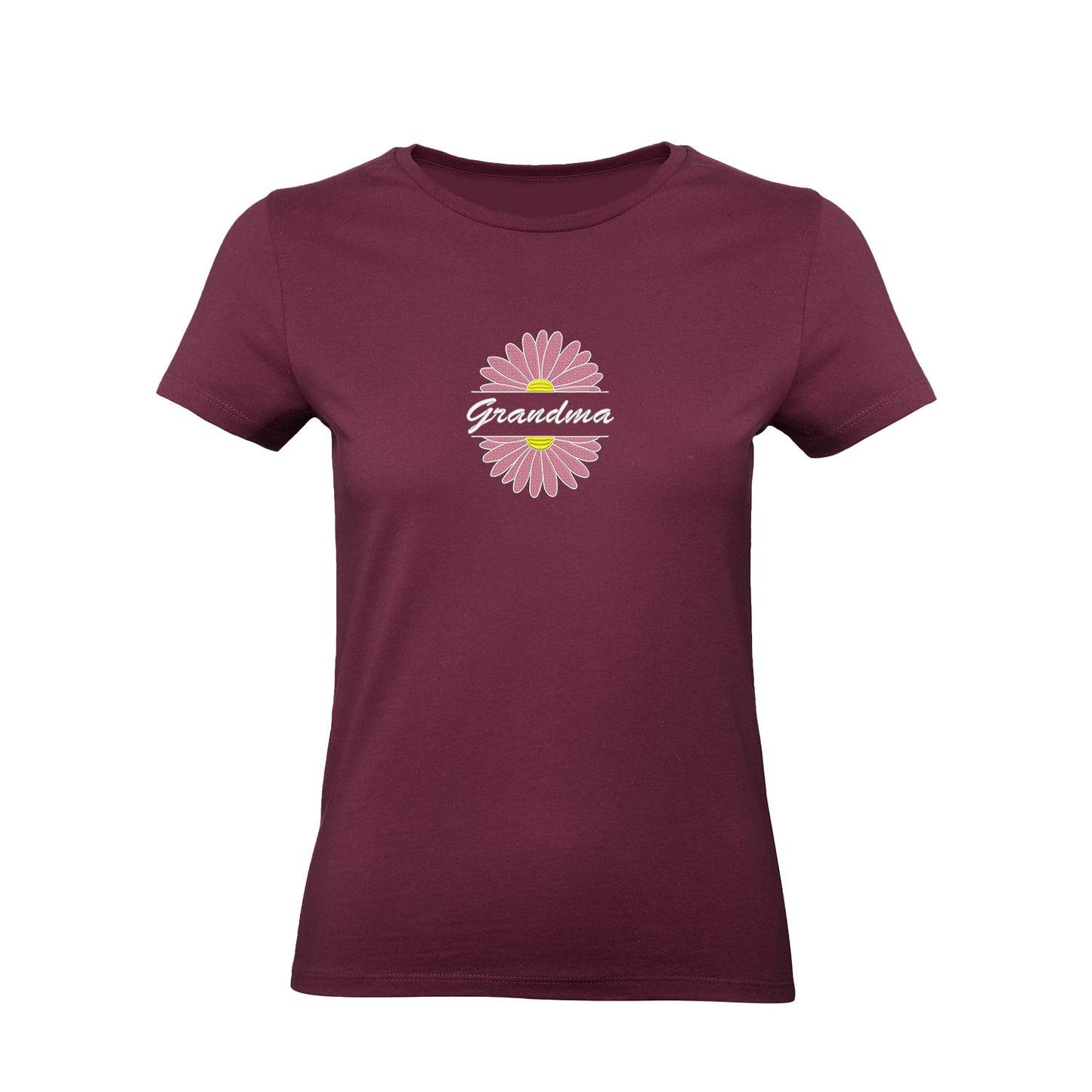 Koszulka Grandma Flower 2 – stokrotkowy haft dla ukochanej Babci Haft z radości - nadruki i haft na odzieży Warszawa