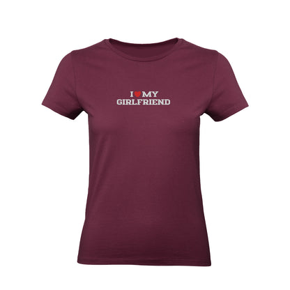 Koszulka I LOVE MY GIRLFRIEND z haftem – unisex, damska lub oversize Haft z radości - nadruki i haft na odzieży Warszawa