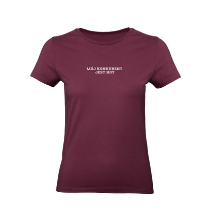 Koszulka z haftem "MÓJ KONKUBENT JEST HOT" – unisex, damska, oversize Haft z radości - nadruki i haft na odzieży Warszawa