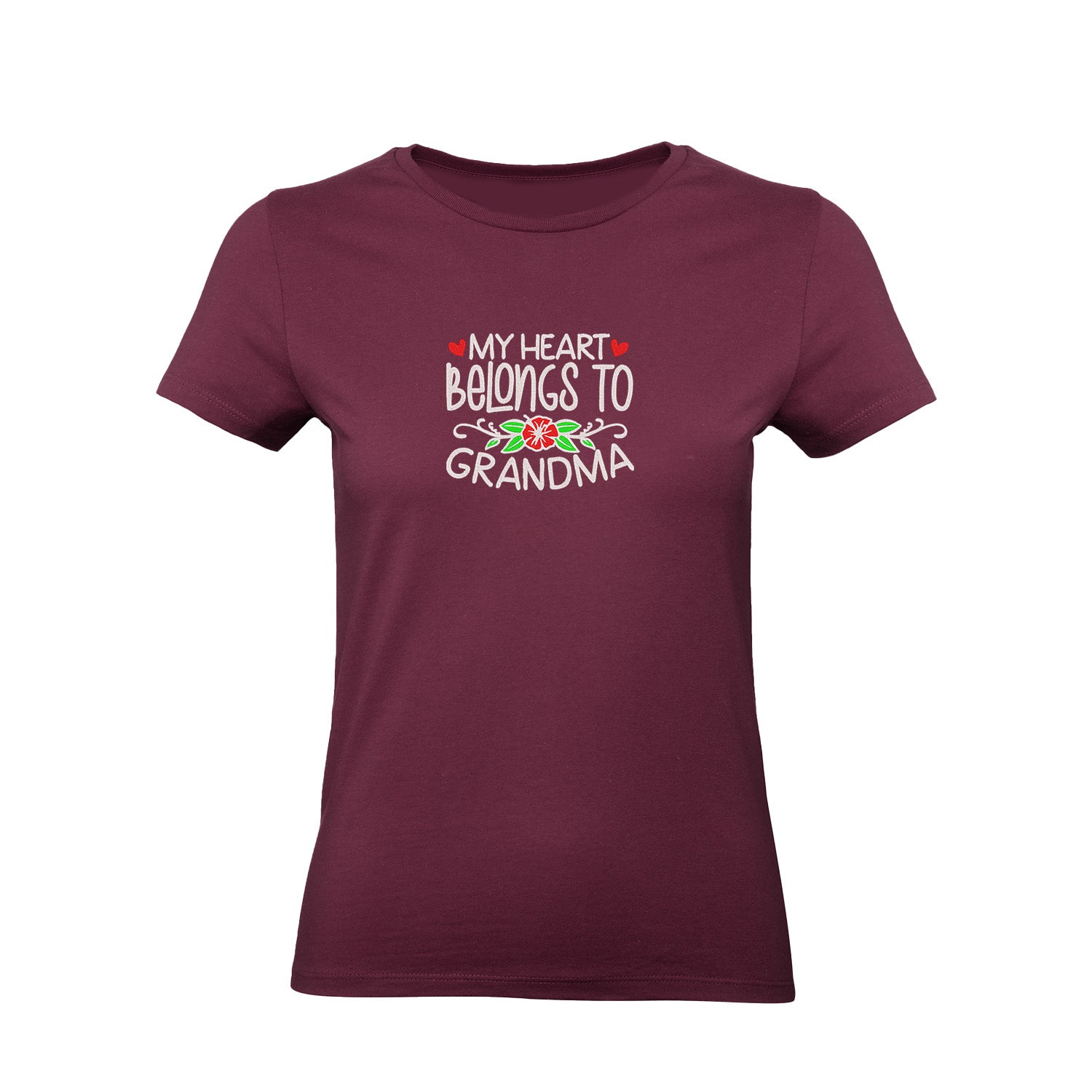 Koszulka My Heart Belongs to Grandma – haftowany prezent dla Babci Haft z radości - nadruki i haft na odzieży Warszawa