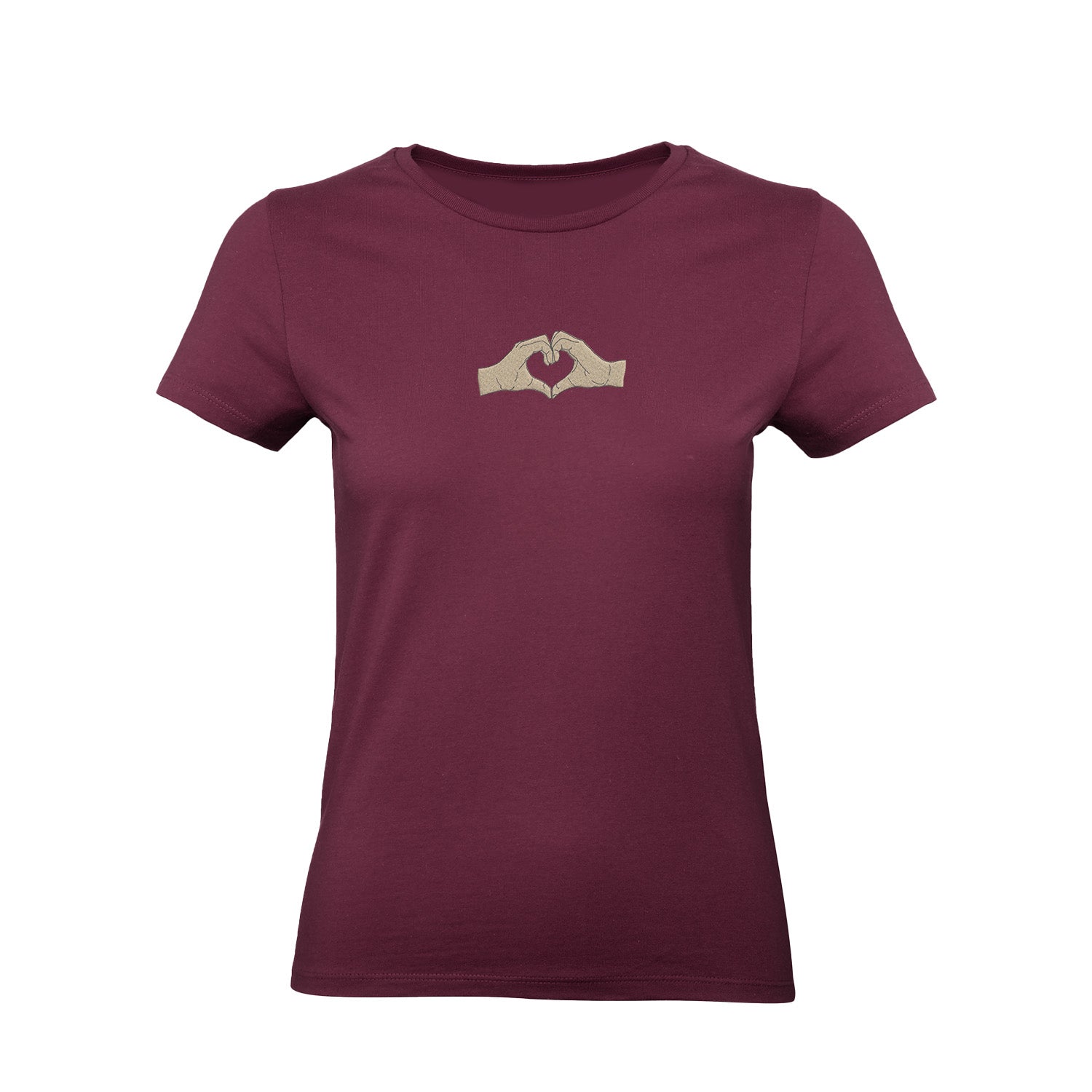 Koszulka z Haftem „Serce z dłoni” – symbol bliskości Haft z radości - nadruki i haft na odzieży Warszawa