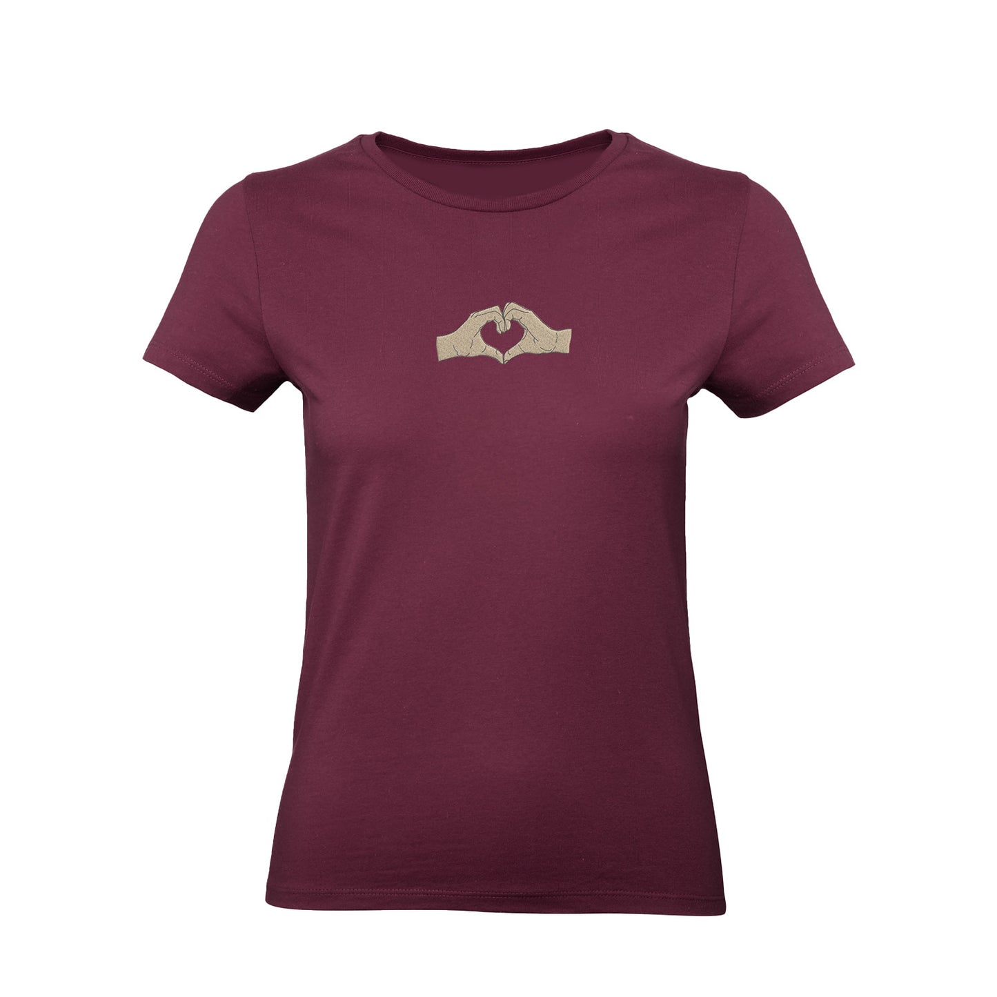 Koszulka z Haftem „Serce z dłoni” – symbol bliskości Haft z radości - nadruki i haft na odzieży Warszawa