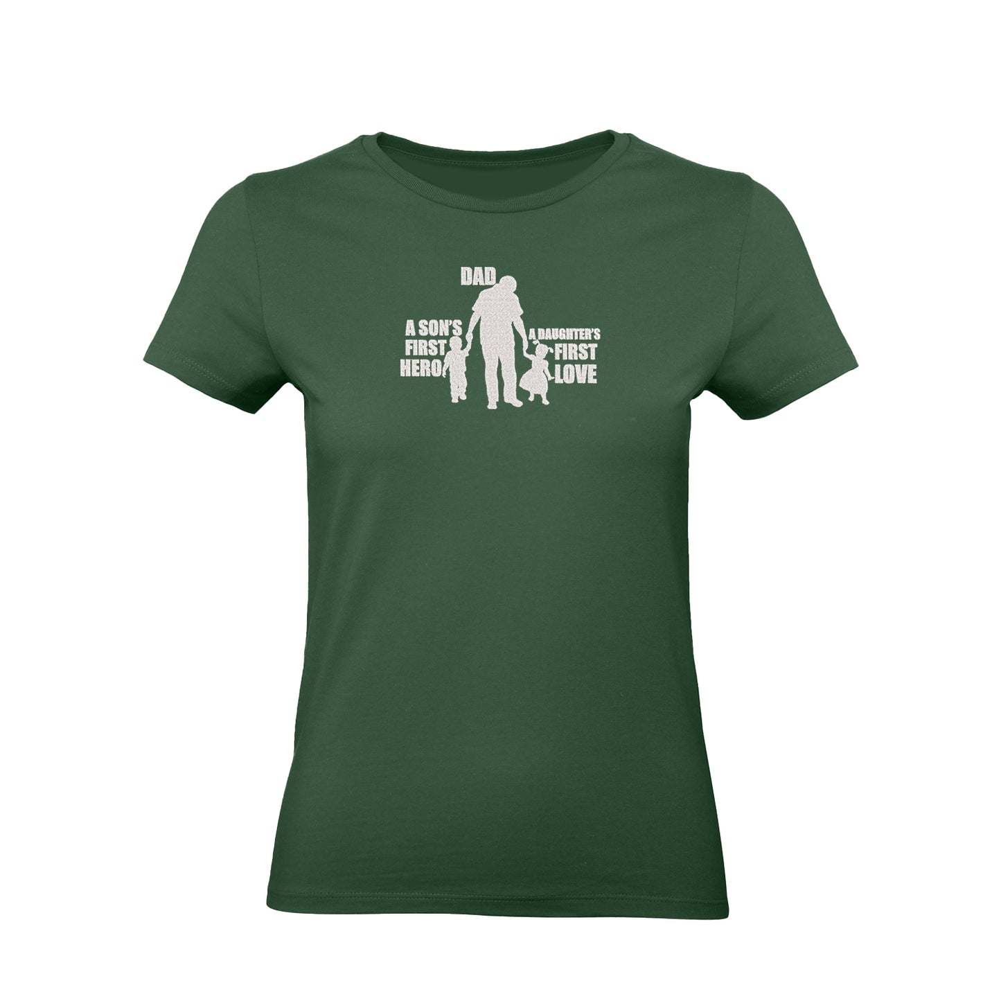 Koszulka „Dad – A Son's First Hero, A Daughter's First Love”  z haftem – prezent dla taty, unisex, damska, oversize Haft z radości - nadruki i haft na odzieży Warszawa