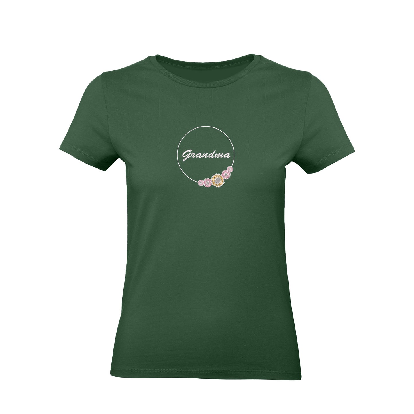 Koszulka Grandma Flower – haftowany motyw z kwiatami dla Babci Haft z radości - nadruki i haft na odzieży Warszawa
