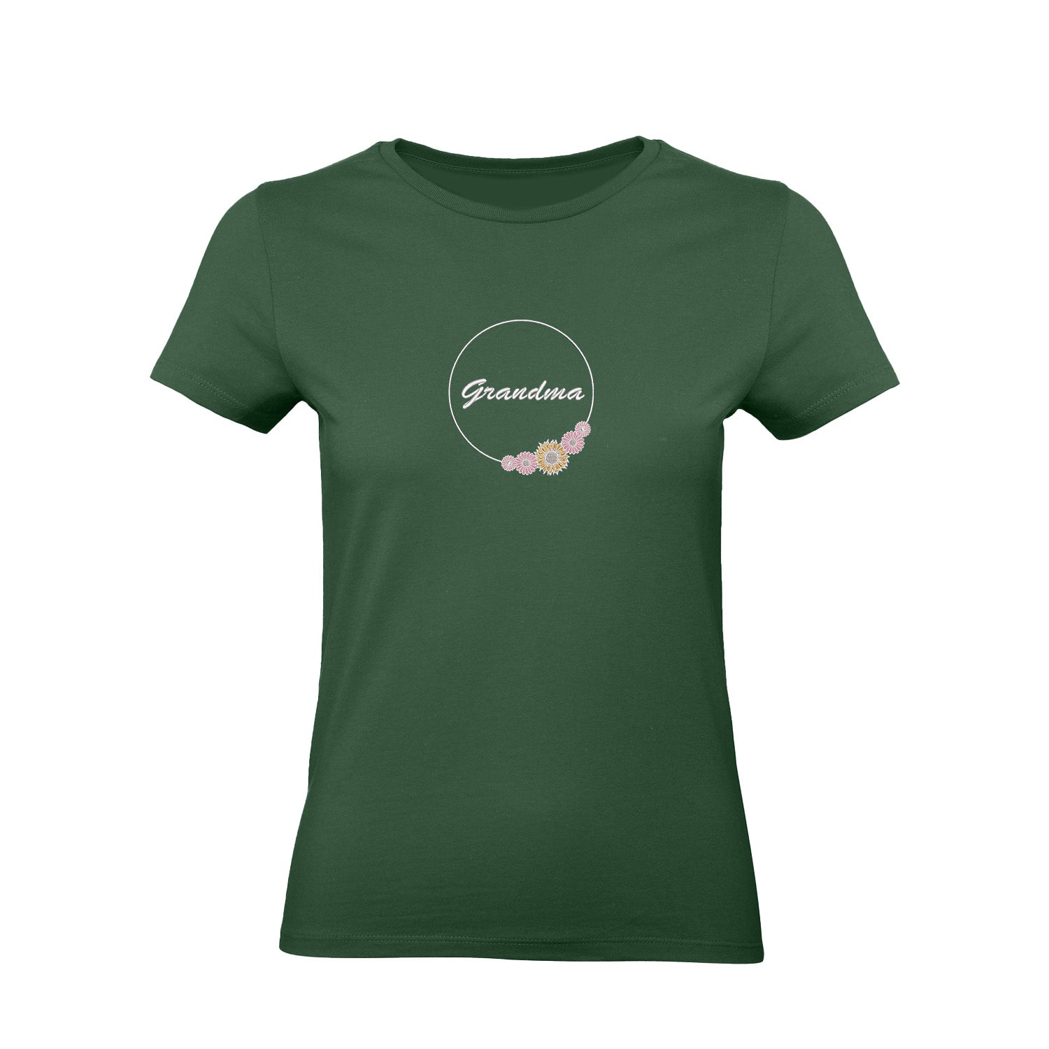 Koszulka Grandma Flower – haftowany motyw z kwiatami dla Babci Haft z radości - nadruki i haft na odzieży Warszawa