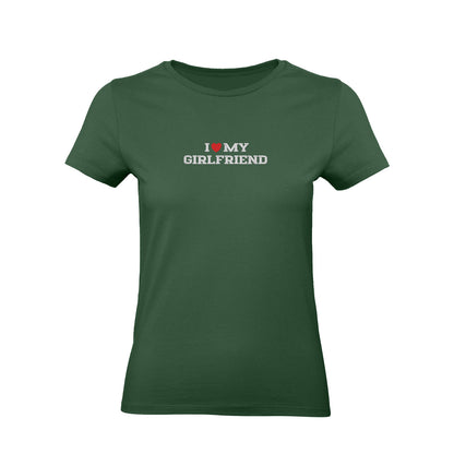Koszulka I LOVE MY GIRLFRIEND z haftem – unisex, damska lub oversize Haft z radości - nadruki i haft na odzieży Warszawa
