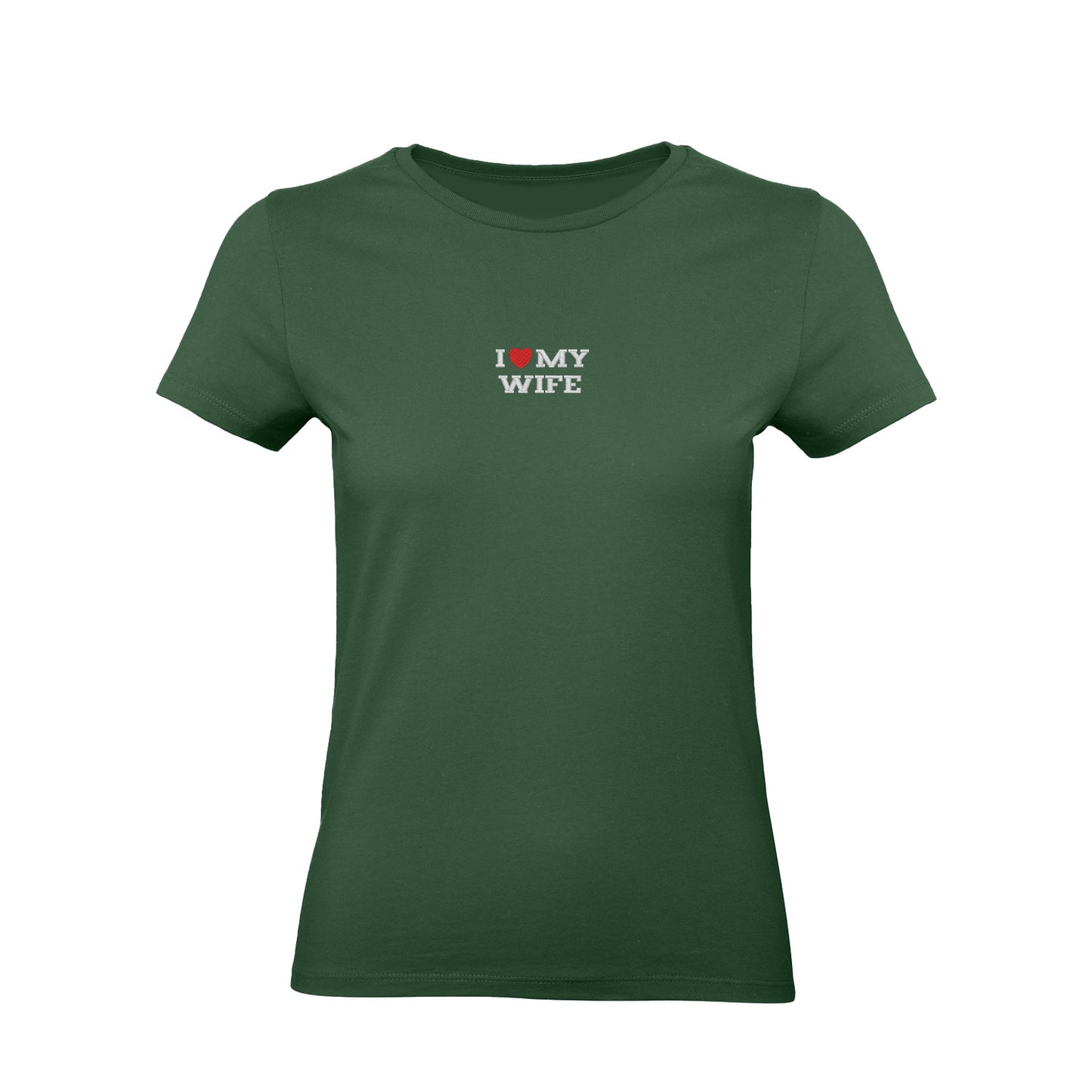 Koszulka I LOVE MY WIFE z haftem – unisex, damska lub oversize Haft z radości - nadruki i haft na odzieży Warszawa