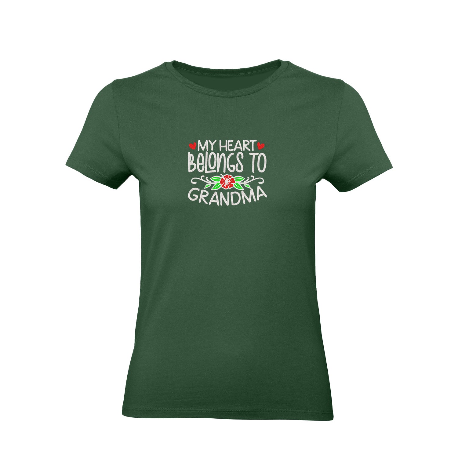 Koszulka My Heart Belongs to Grandma – haftowany prezent dla Babci Haft z radości - nadruki i haft na odzieży Warszawa