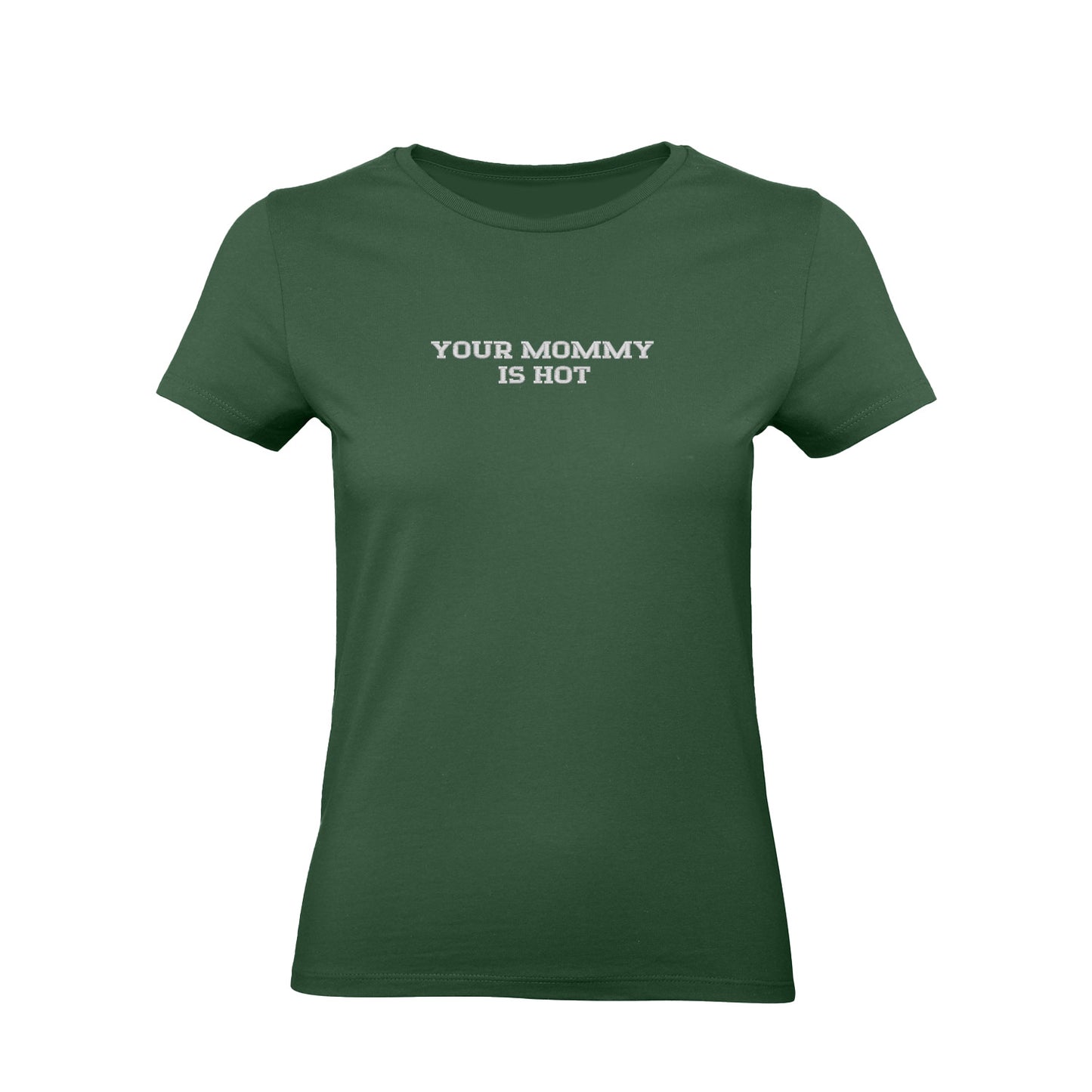 Koszulka z haftem "YOUR MOMMY IS HOT" – unisex, damska, oversize Haft z radości - nadruki i haft na odzieży Warszawa