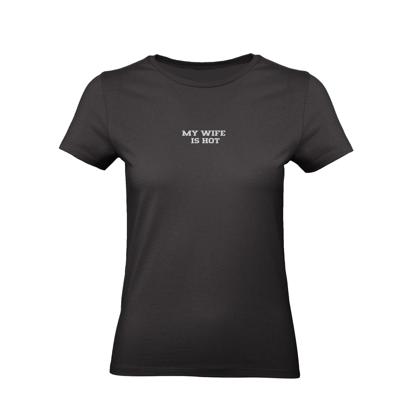 Koszulka z haftem "MY WIFE IS HOT" – unisex, damska, oversize Haft z radości - nadruki i haft na odzieży Warszawa