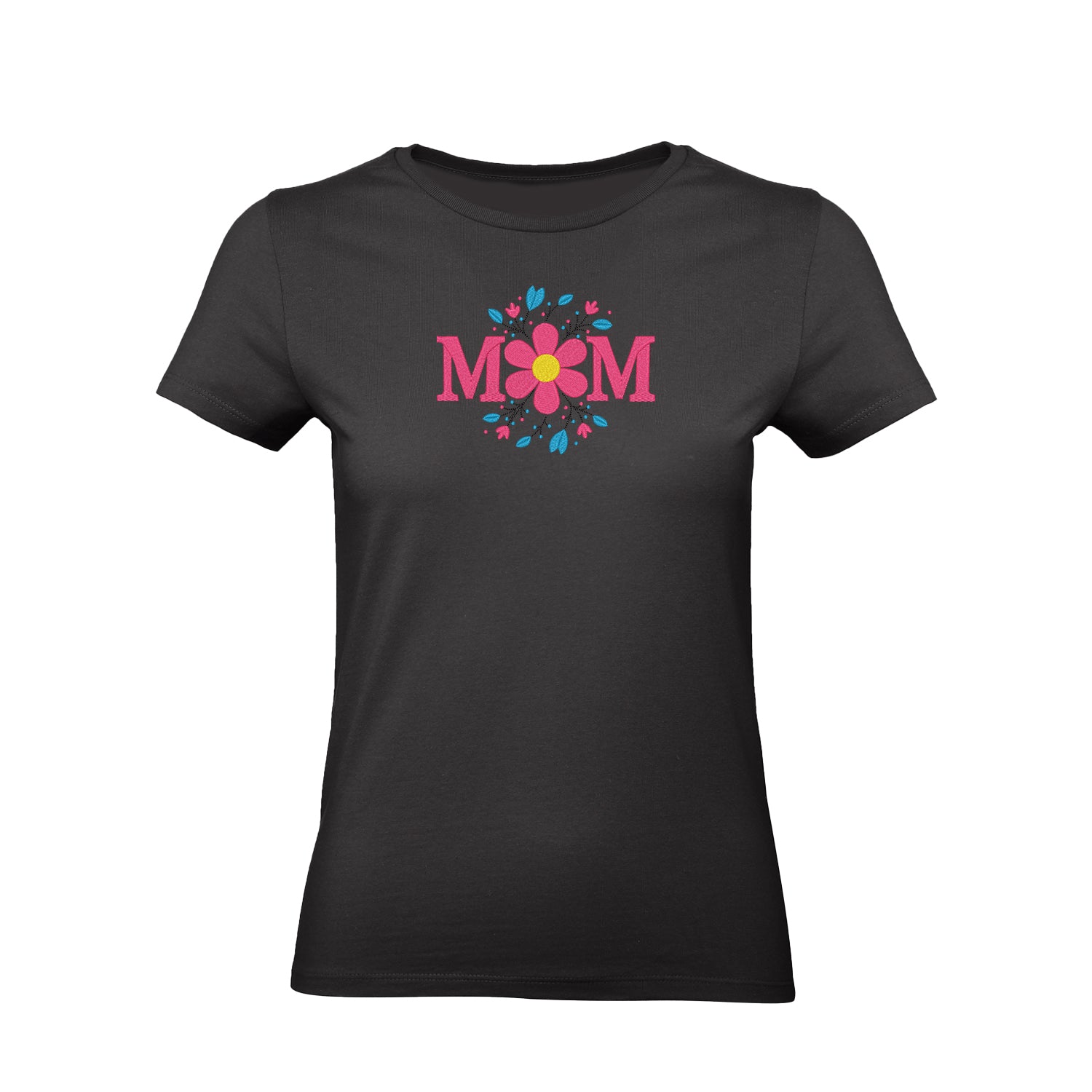 Koszulka Flower Mom – Haft komputerowy | Damska, Unisex, Oversize Haft z radości - nadruki i haft na odzieży Warszawa