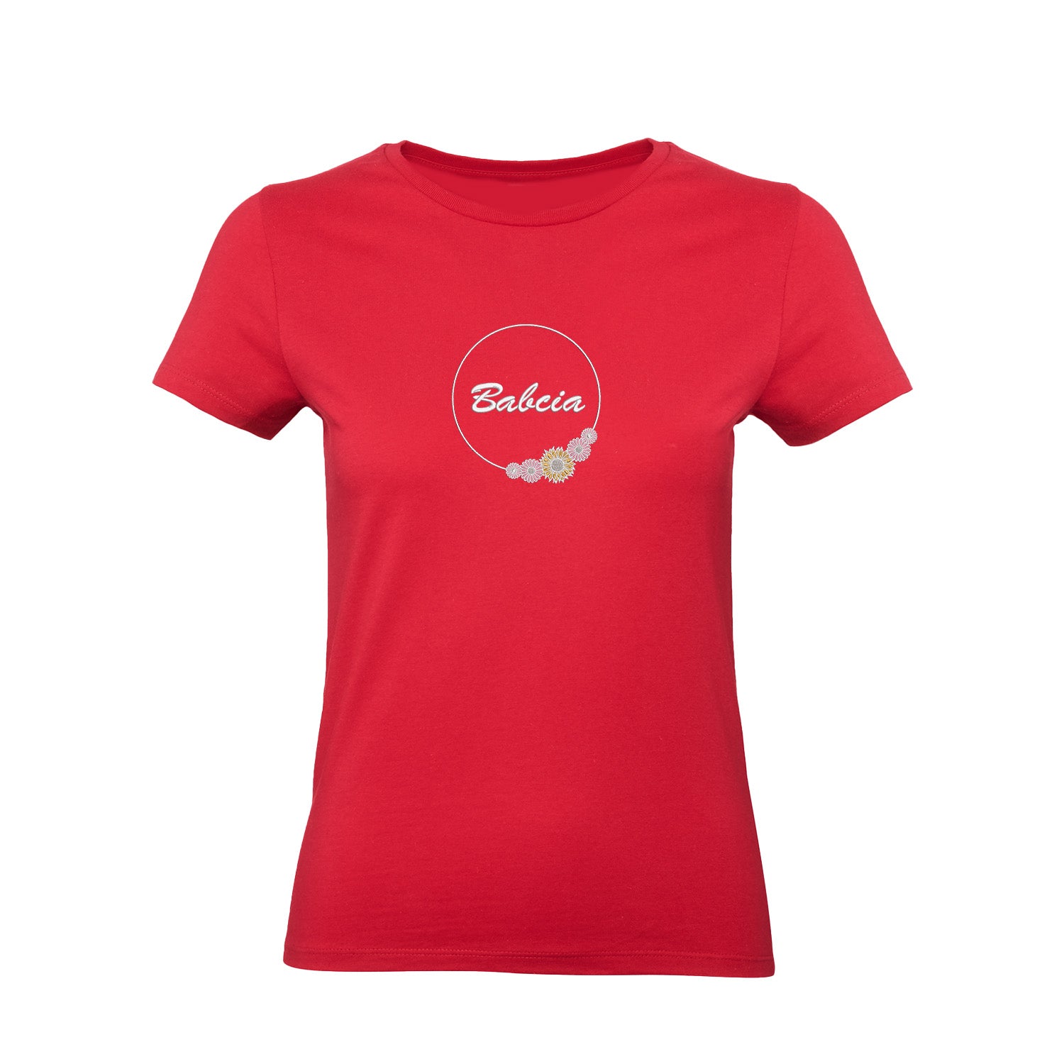 Babcia - koszulka z haftem w kwiatowym stylu dla Babci Haft z radości - nadruki i haft na odzieży Warszawa