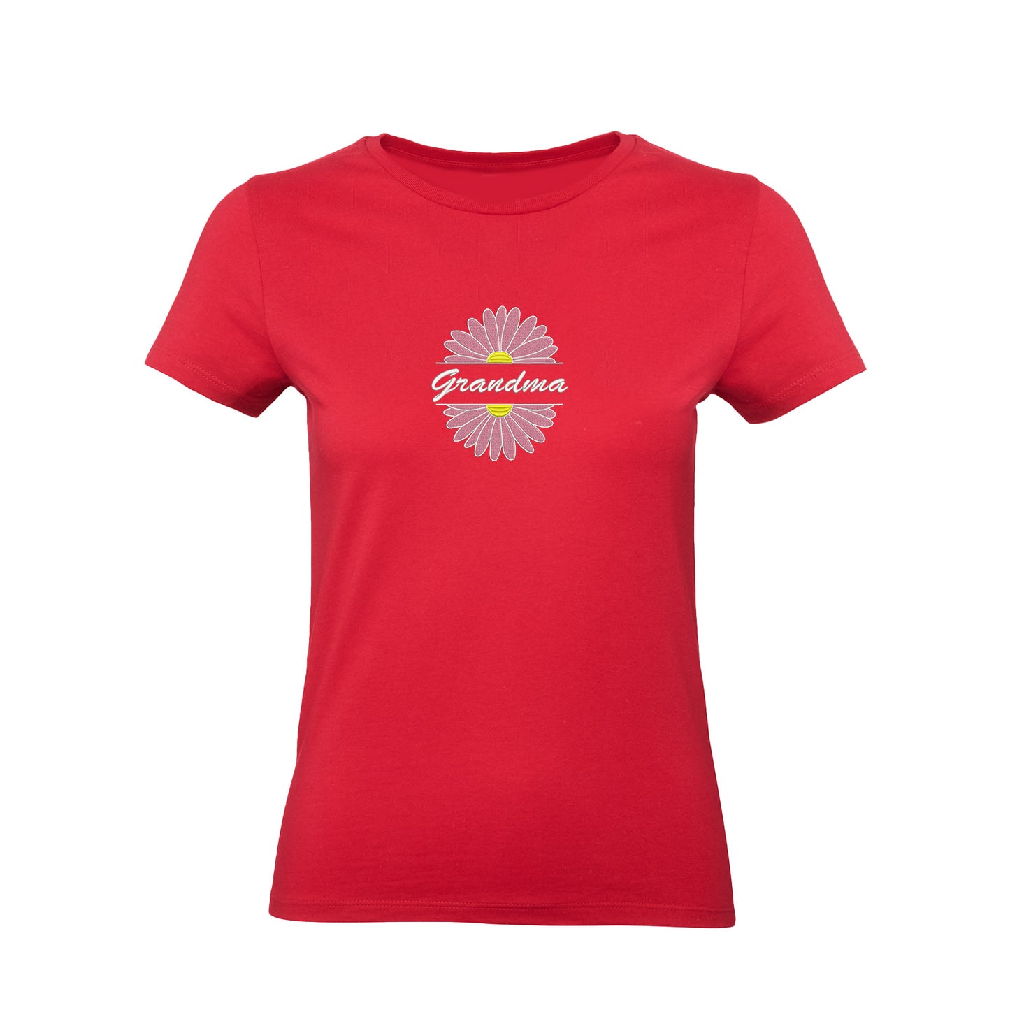 Koszulka Grandma Flower 2 – stokrotkowy haft dla ukochanej Babci Haft z radości - nadruki i haft na odzieży Warszawa