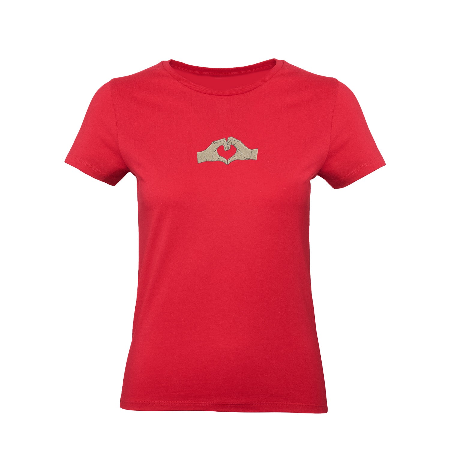 Koszulka z Haftem „Serce z dłoni” – symbol bliskości Haft z radości - nadruki i haft na odzieży Warszawa