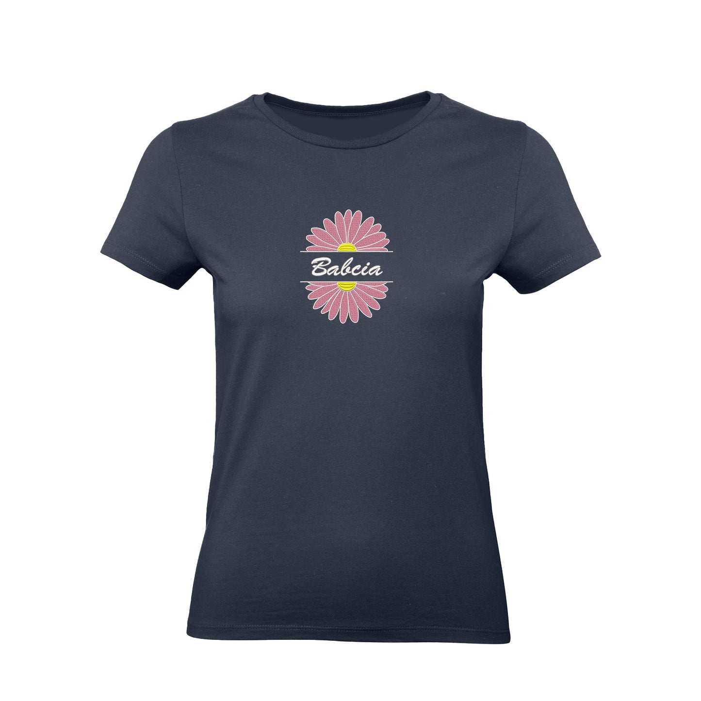 Babcia – koszulka z haftem stokrotki dla Babci Haft z radości - nadruki i haft na odzieży Warszawa