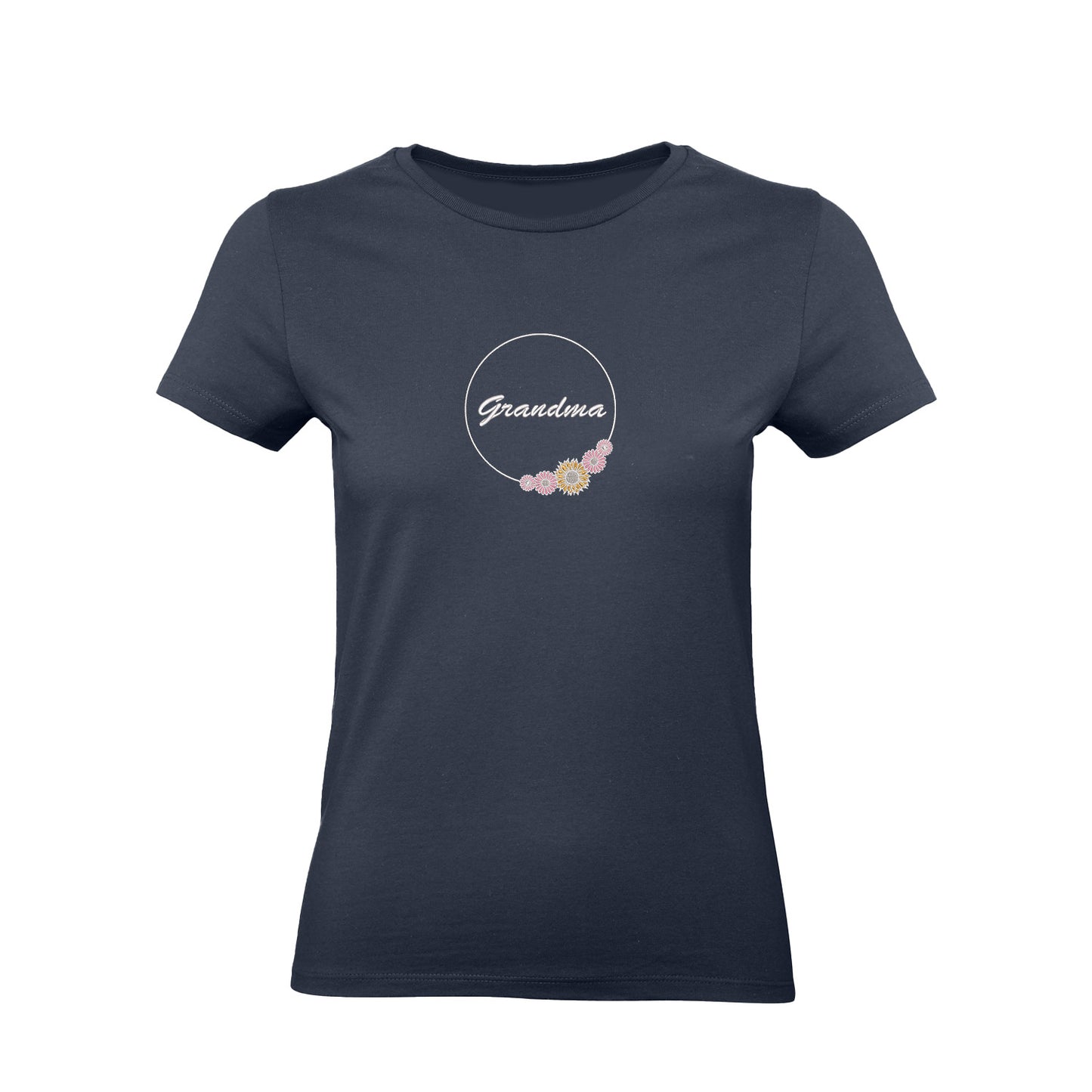 Koszulka Grandma Flower – haftowany motyw z kwiatami dla Babci Haft z radości - nadruki i haft na odzieży Warszawa
