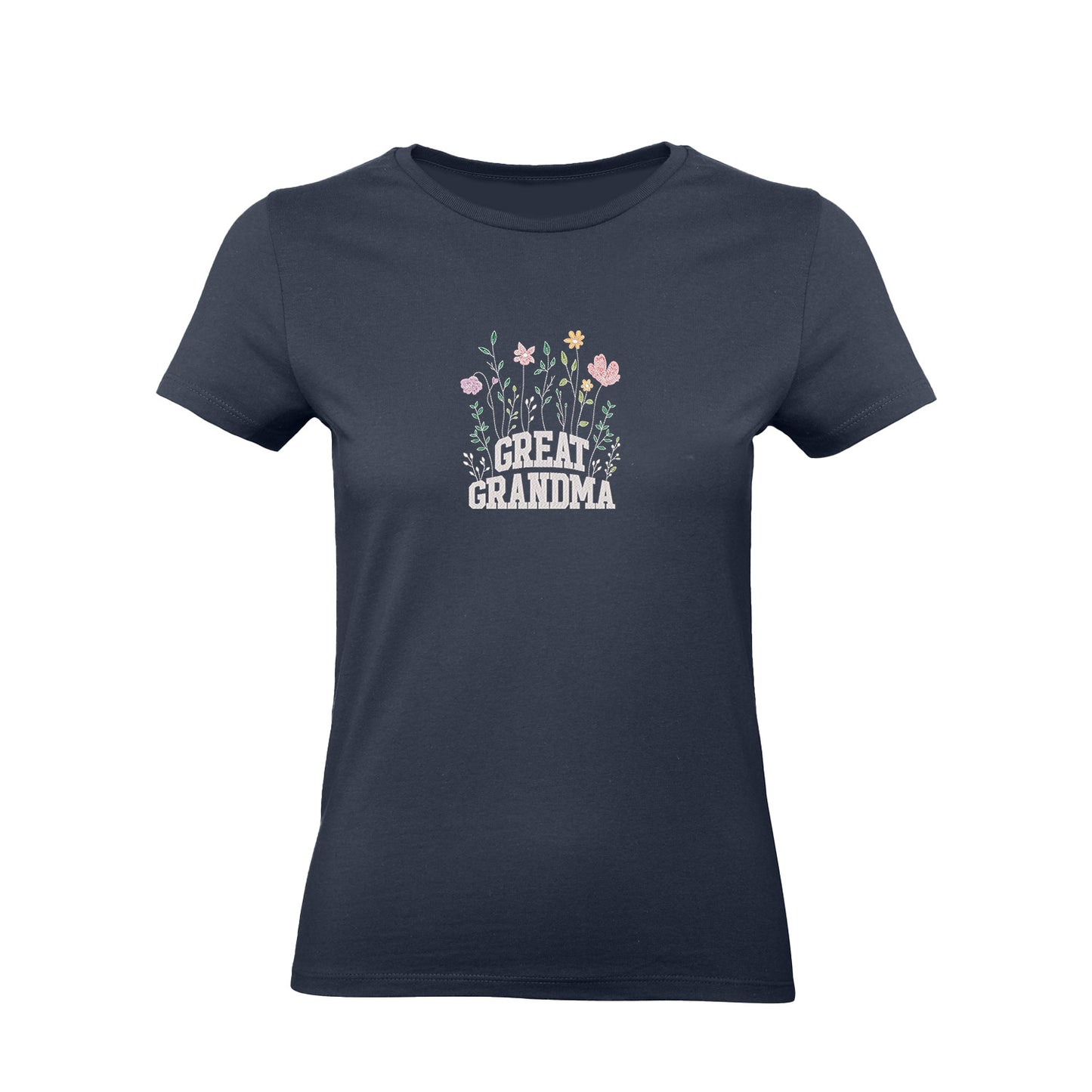 Koszulka Great Grandma – kwiatowy haft, idealny prezent dla prababci Haft z radości - nadruki i haft na odzieży Warszawa
