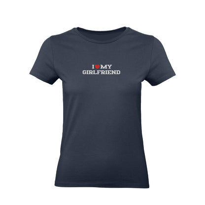 Koszulka I LOVE MY GIRLFRIEND z haftem – unisex, damska lub oversize Haft z radości - nadruki i haft na odzieży Warszawa