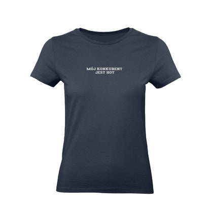 Koszulka z haftem "MÓJ KONKUBENT JEST HOT" – unisex, damska, oversize Haft z radości - nadruki i haft na odzieży Warszawa