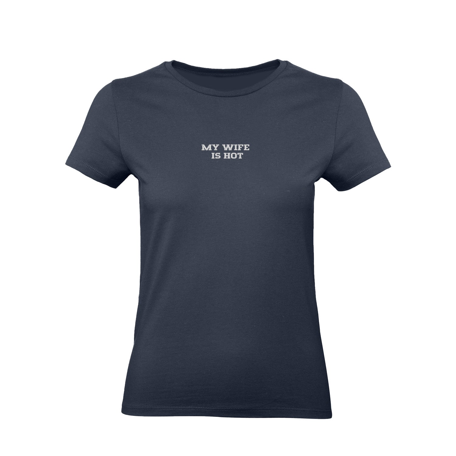 Koszulka z haftem "MY WIFE IS HOT" – unisex, damska, oversize Haft z radości - nadruki i haft na odzieży Warszawa