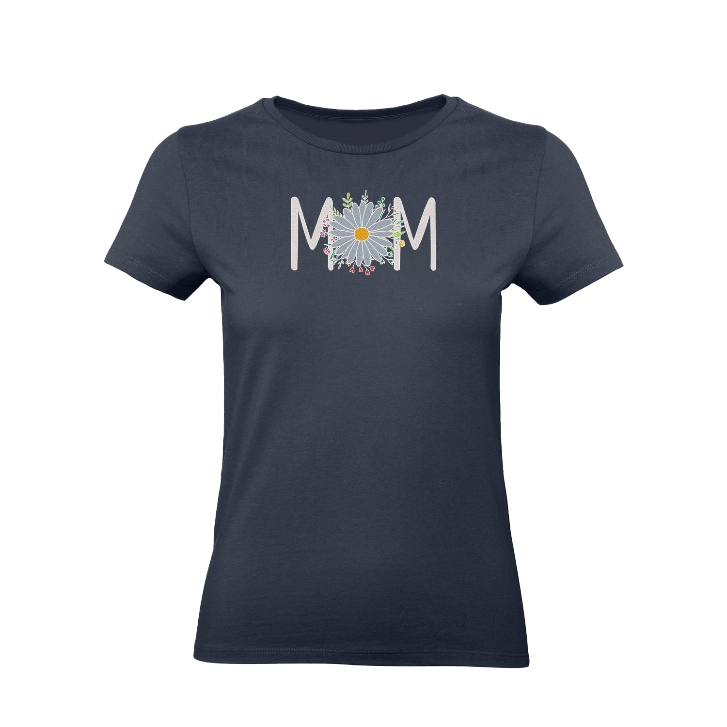 Koszulka Mama Flower 3 – Haft komputerowy | Damska, Unisex, Oversize Haft z radości - nadruki i haft na odzieży Warszawa