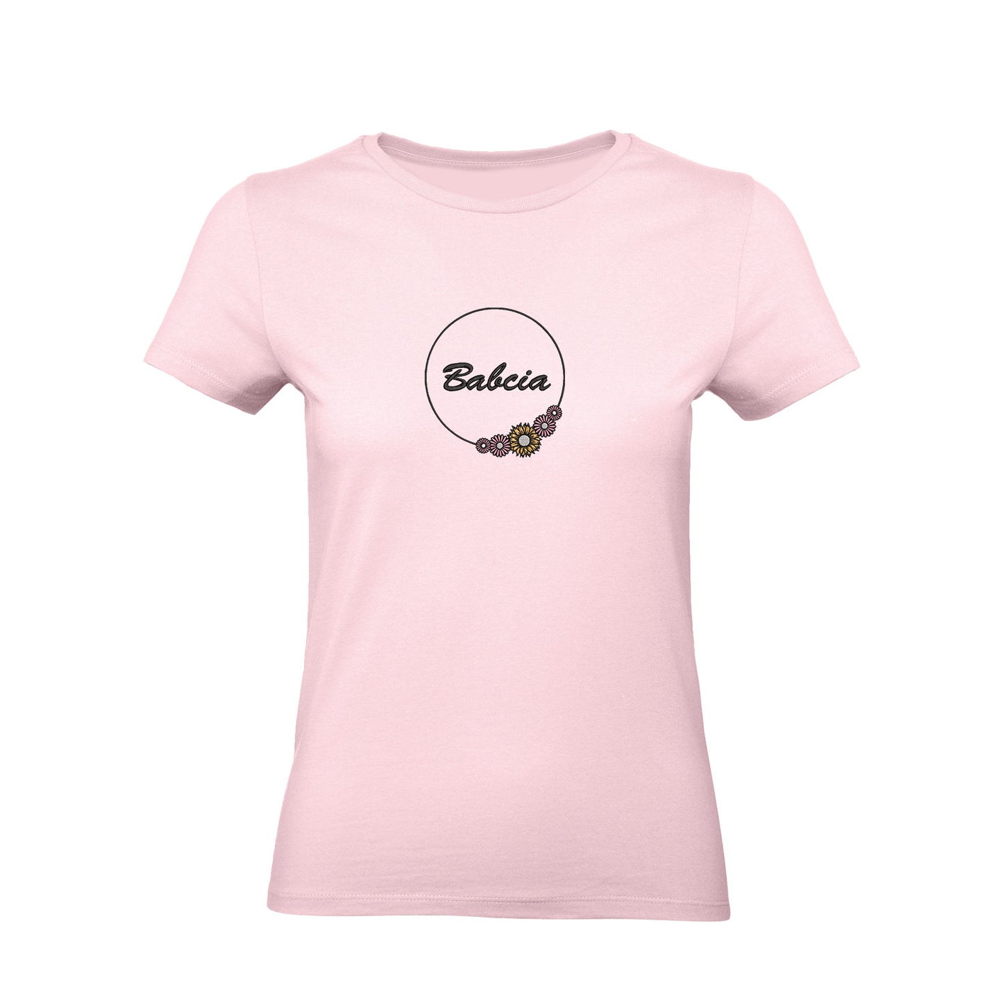 Babcia - koszulka z haftem w kwiatowym stylu dla Babci Haft z radości - nadruki i haft na odzieży Warszawa