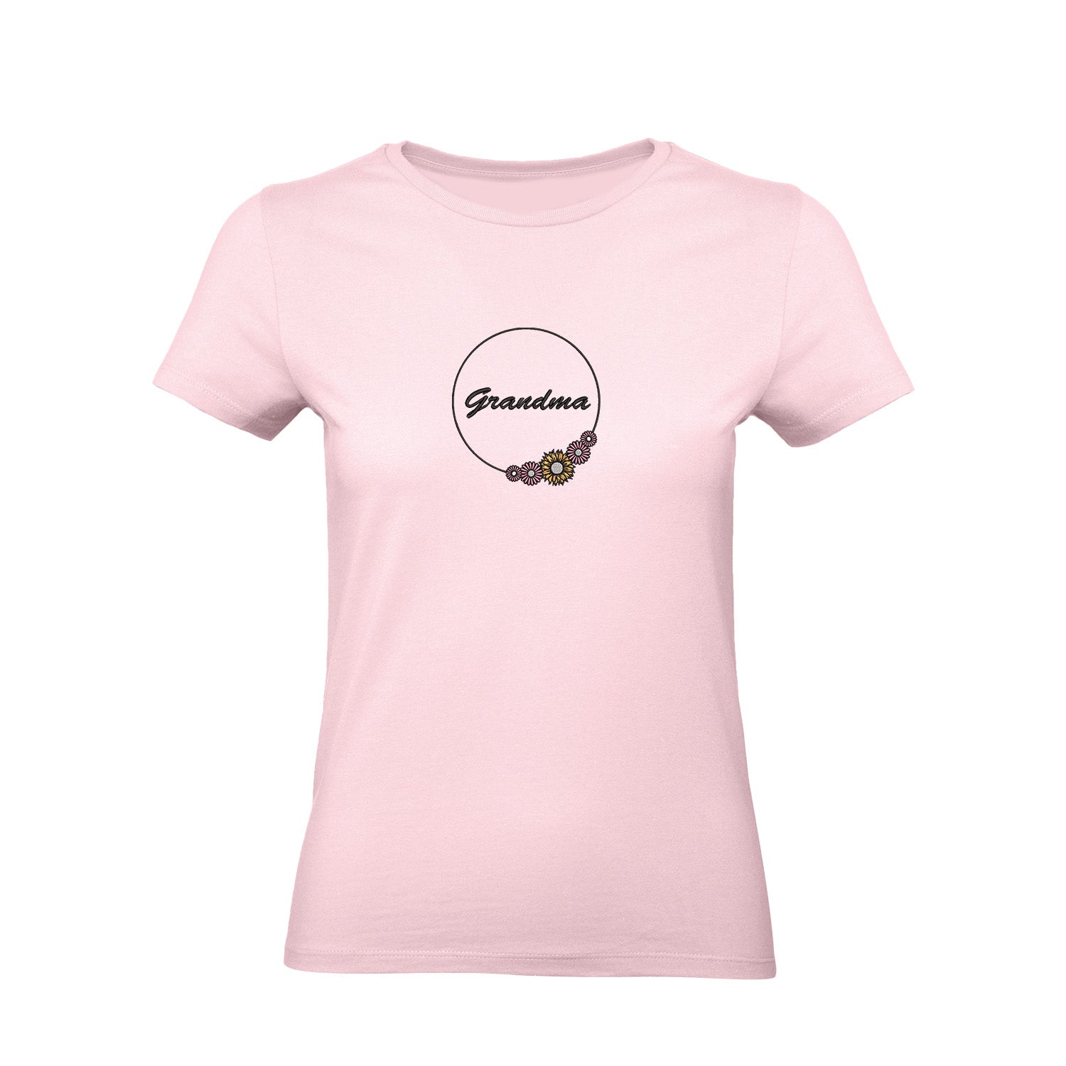 Koszulka Grandma Flower – haftowany motyw z kwiatami dla Babci Haft z radości - nadruki i haft na odzieży Warszawa