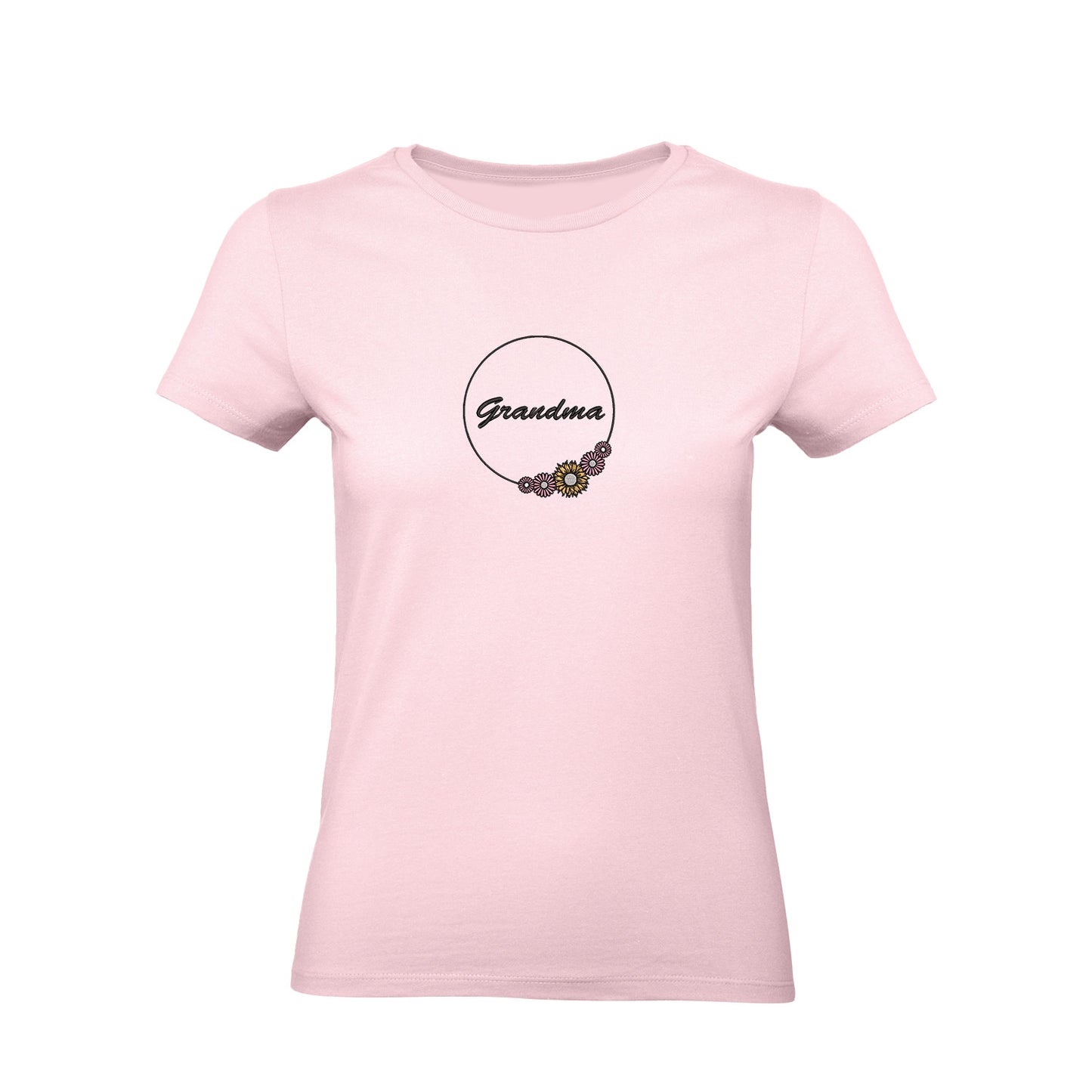 Koszulka Grandma Flower – haftowany motyw z kwiatami dla Babci Haft z radości - nadruki i haft na odzieży Warszawa