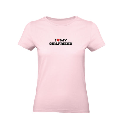 Koszulka I LOVE MY GIRLFRIEND z haftem – unisex, damska lub oversize Haft z radości - nadruki i haft na odzieży Warszawa