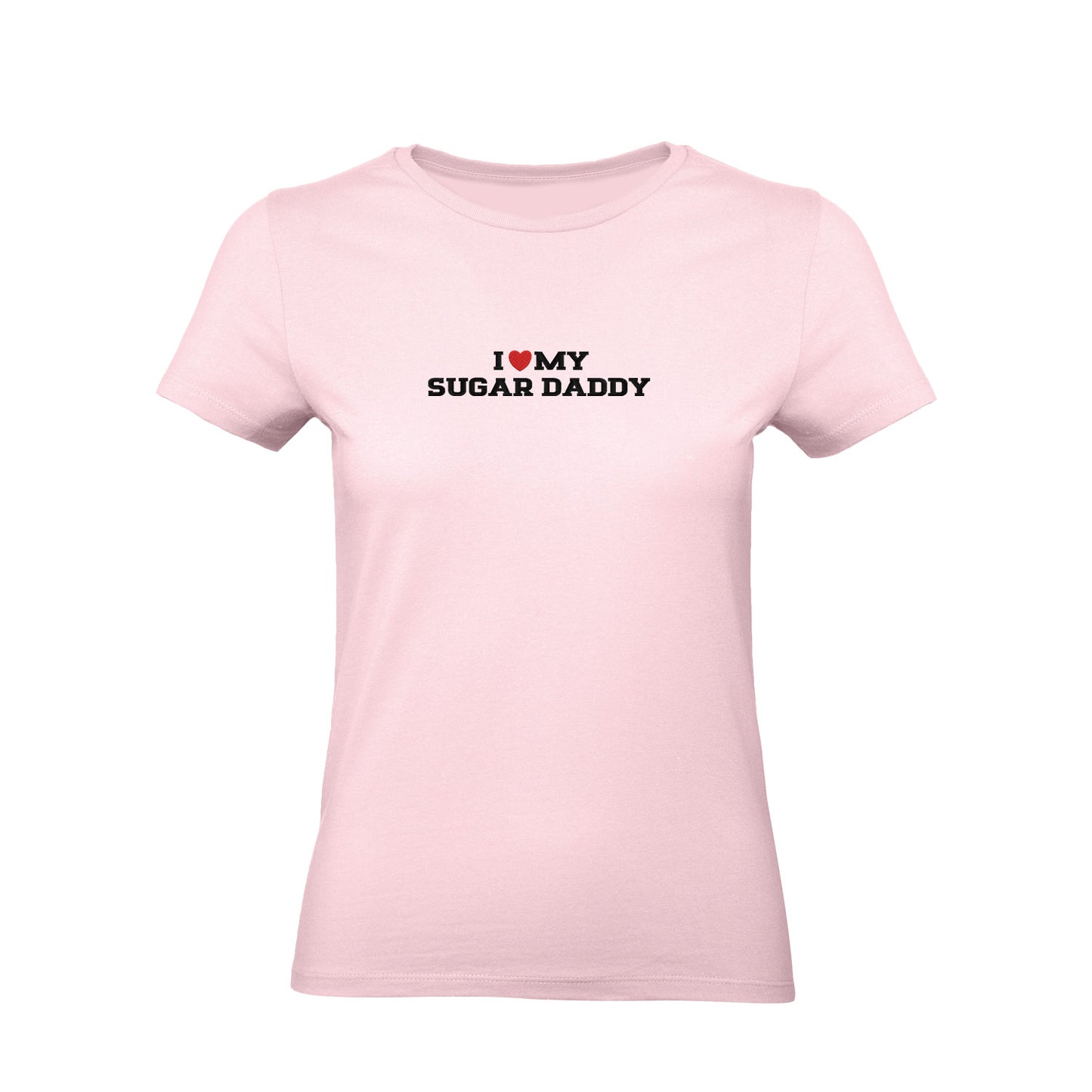Koszulka I LOVE MY SUGAR DADDY z haftem – unisex, damska lub oversize Haft z radości - nadruki i haft na odzieży Warszawa