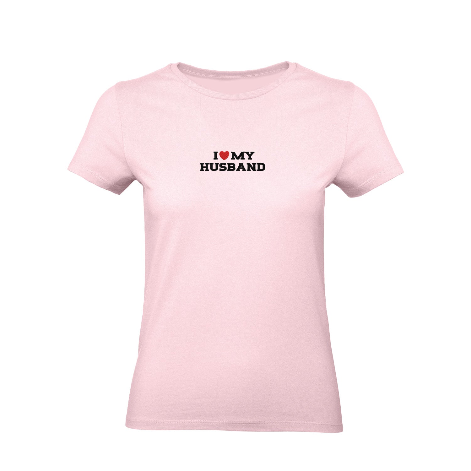 Koszulka I LOVE MY HUSBAND z haftem – unisex, damska lub oversize Haft z radości - nadruki i haft na odzieży Warszawa