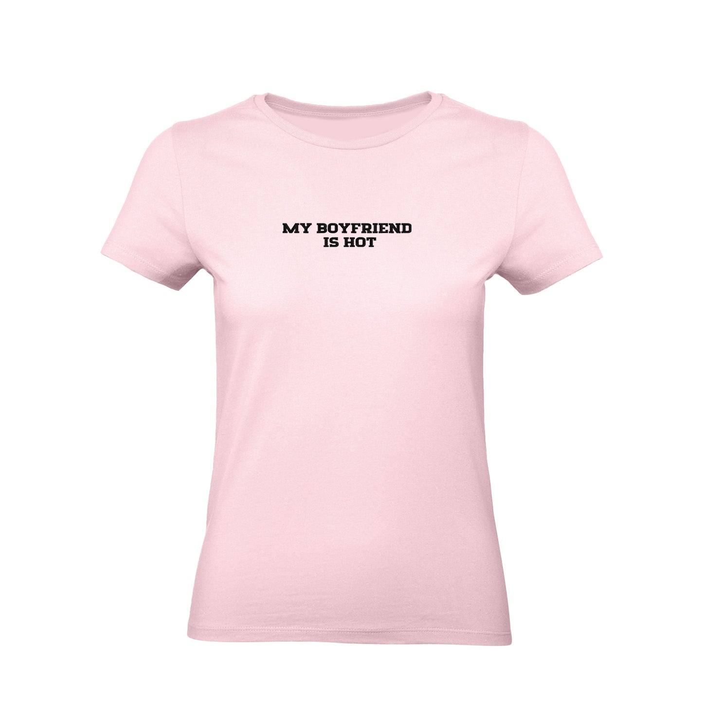Koszulka z haftem "MY BOYFRIEND IS HOT" – unisex, damski, oversize Haft z radości - nadruki i haft na odzieży Warszawa