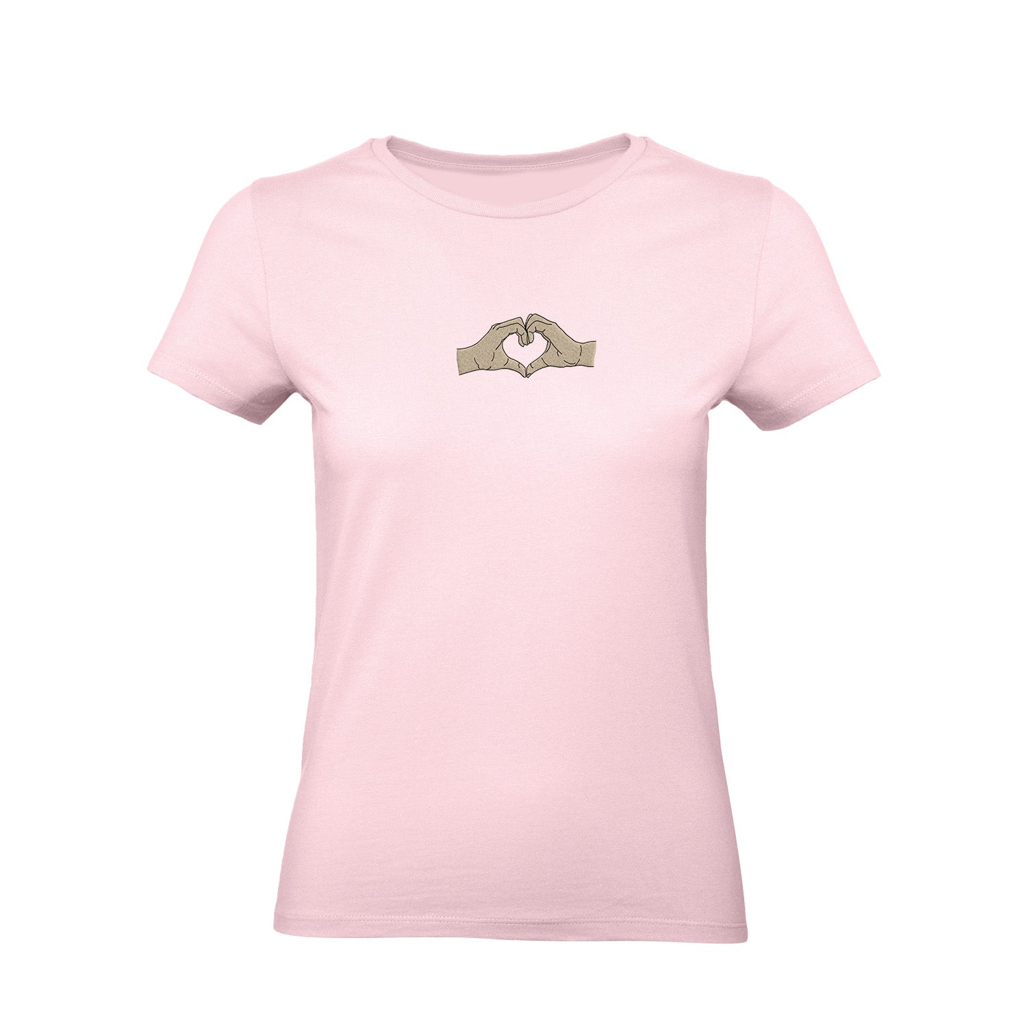 Koszulka z Haftem „Serce z dłoni” – symbol bliskości Haft z radości - nadruki i haft na odzieży Warszawa