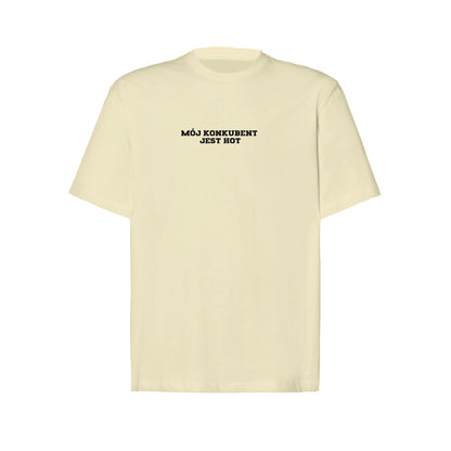 Koszulka z haftem "MÓJ KONKUBENT JEST HOT" – unisex, damska, oversize Haft z radości - nadruki i haft na odzieży Warszawa