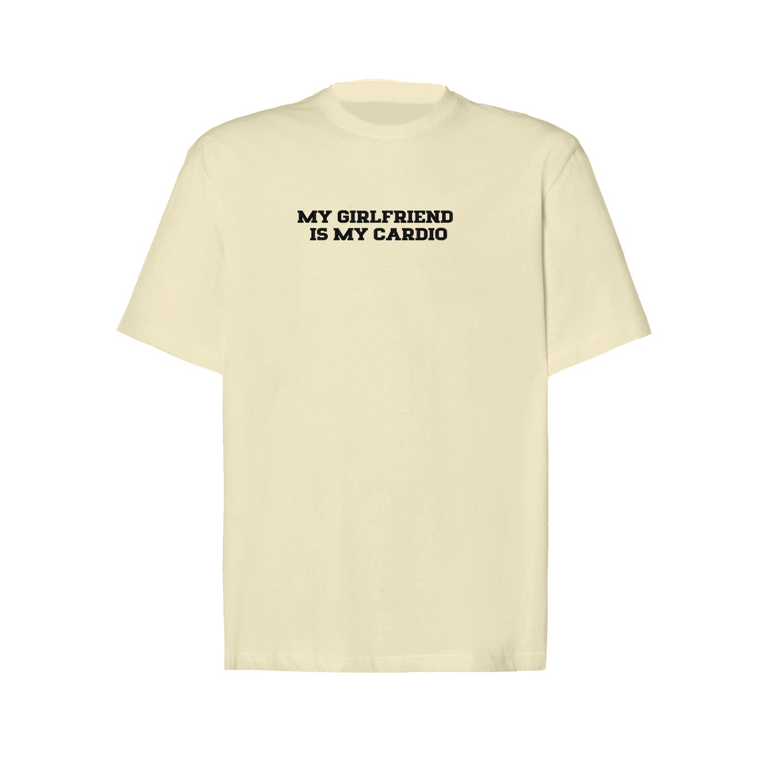 Koszulka z haftem "MY GIRLFRIEND IS MY CARDIO" – romantyczna, zabawna i trwała Haft z radości - nadruki i haft na odzieży Warszawa