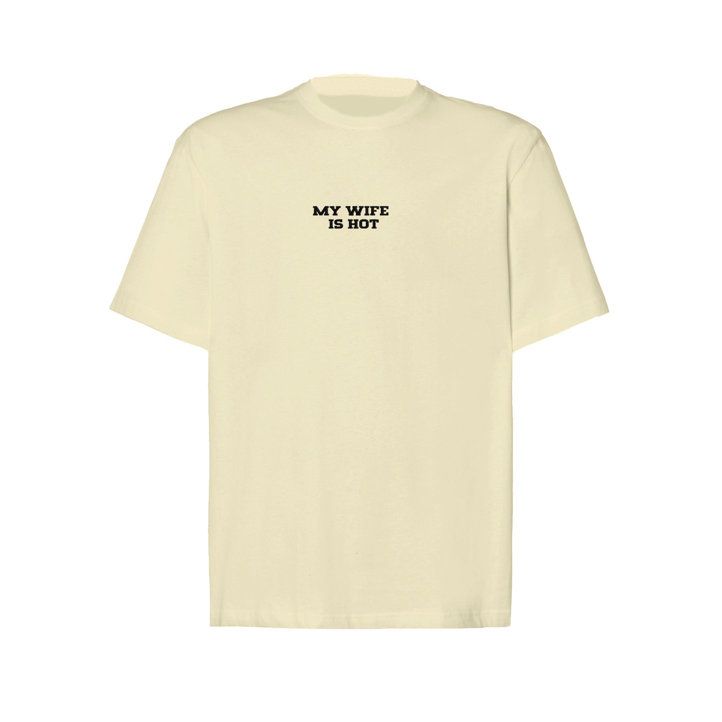 Koszulka z haftem "MY WIFE IS HOT" – unisex, damska, oversize Haft z radości - nadruki i haft na odzieży Warszawa
