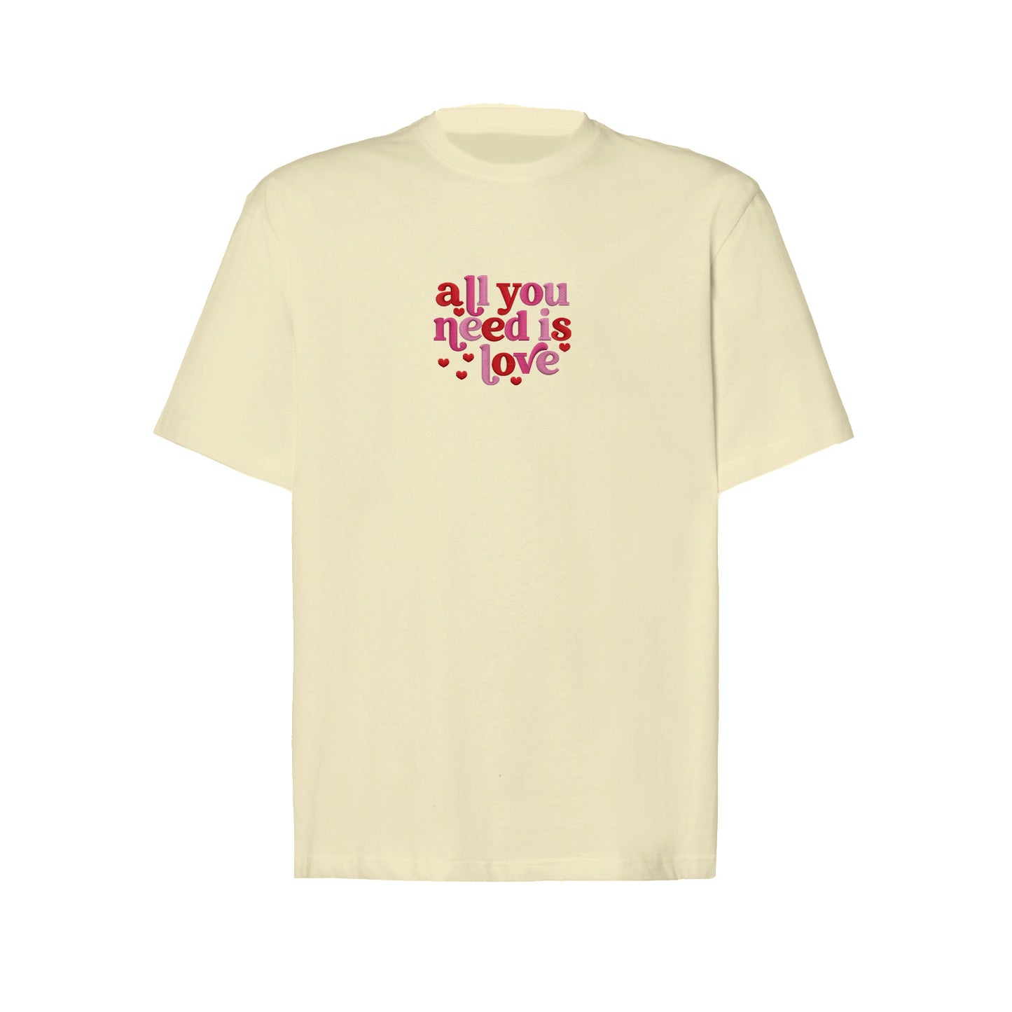 Koszulka z Haftem „All You Need Is Love” – ponadczasowe przesłanie Haft z radości - nadruki i haft na odzieży Warszawa